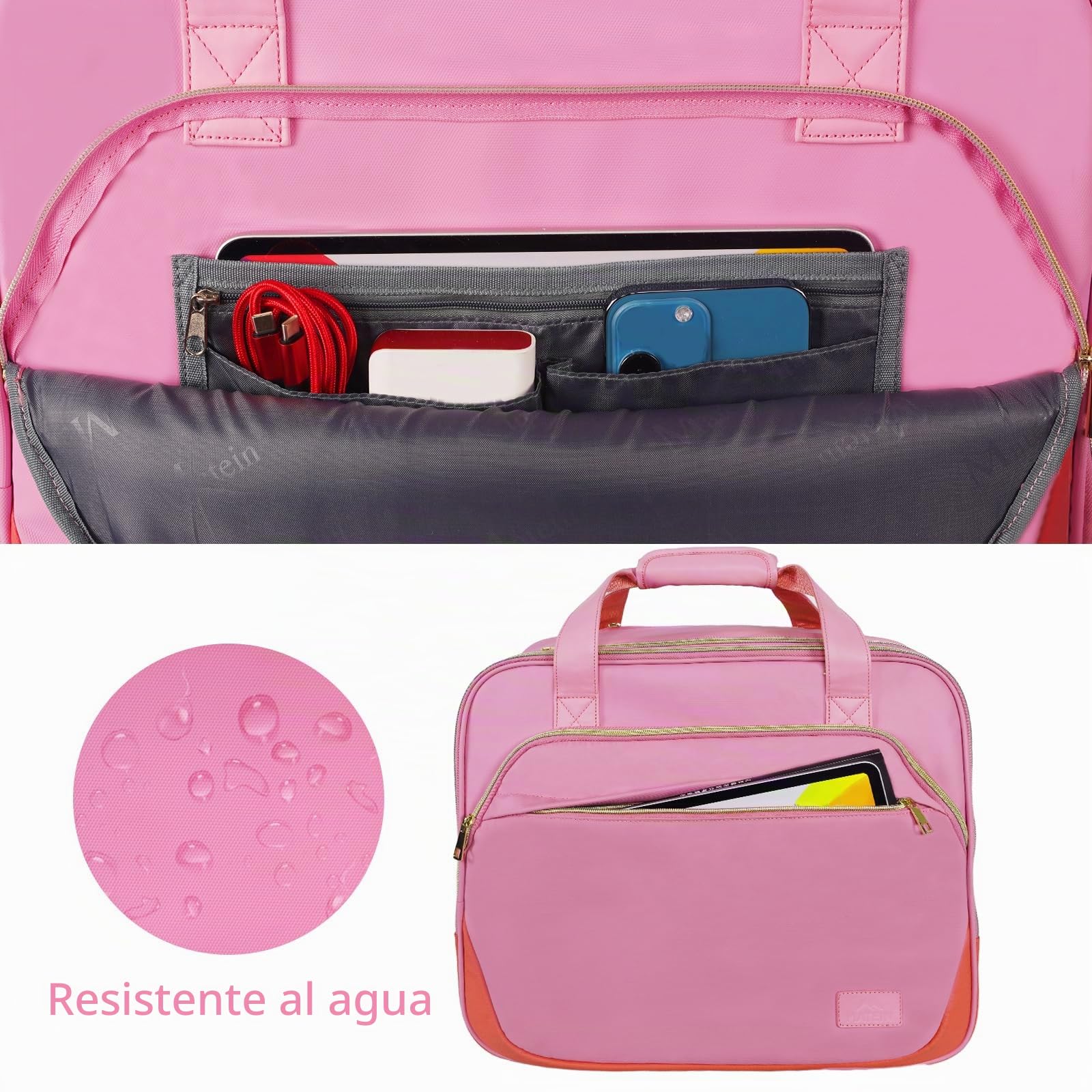 MATEIN Bolsa para Laptop de 17 Pulgadas con Ruedas, Ligera Funda de piloto para Hombre, maletín para Mujer, Carrito de computadora, Viaje de Negocios, Bolsa de Cabina con Ruedas, Maleta de Transporte