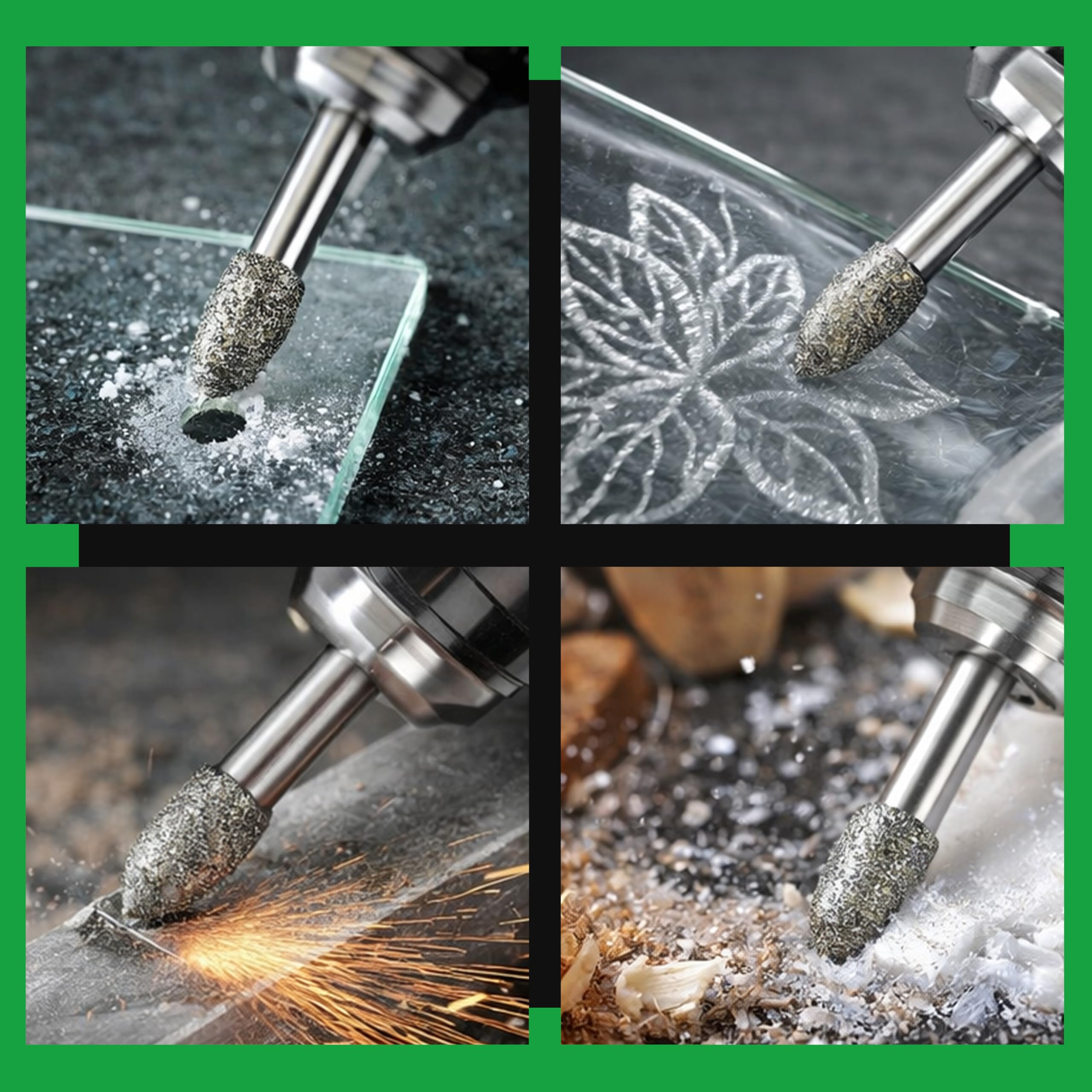 Diamond Burr Bits 20-Pc 1/8" Shank 120 Grit for Dremel Rotary Tool — Amazon image 6
