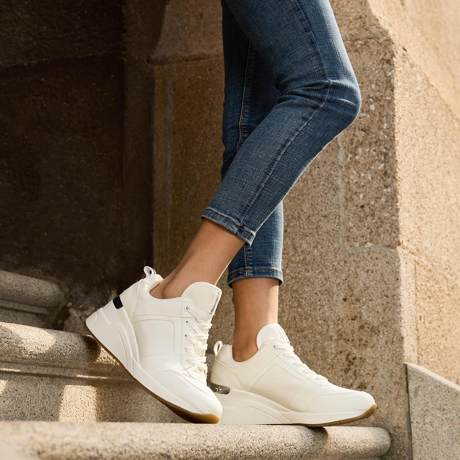 Cestfini Wedge Sneakers for Women - Wedge Tennis Shoes Non-Slip Women Fashion Sneakers - Image 2