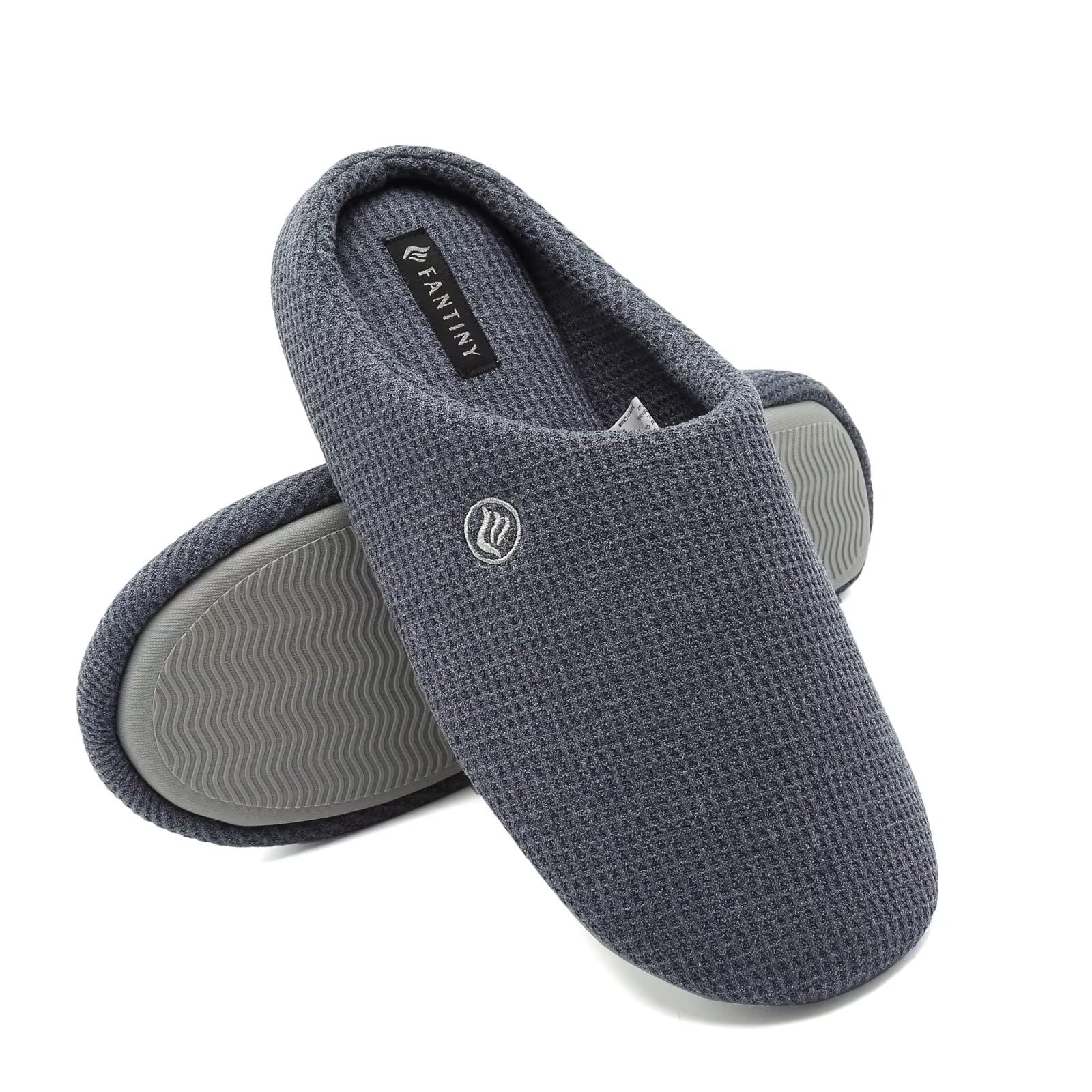 CIOR Unisex Men's and Women's Memory Foam Slippers Comfort Knitted Cotton-blend Closed Toe House Shoes Indoor & Outdoor