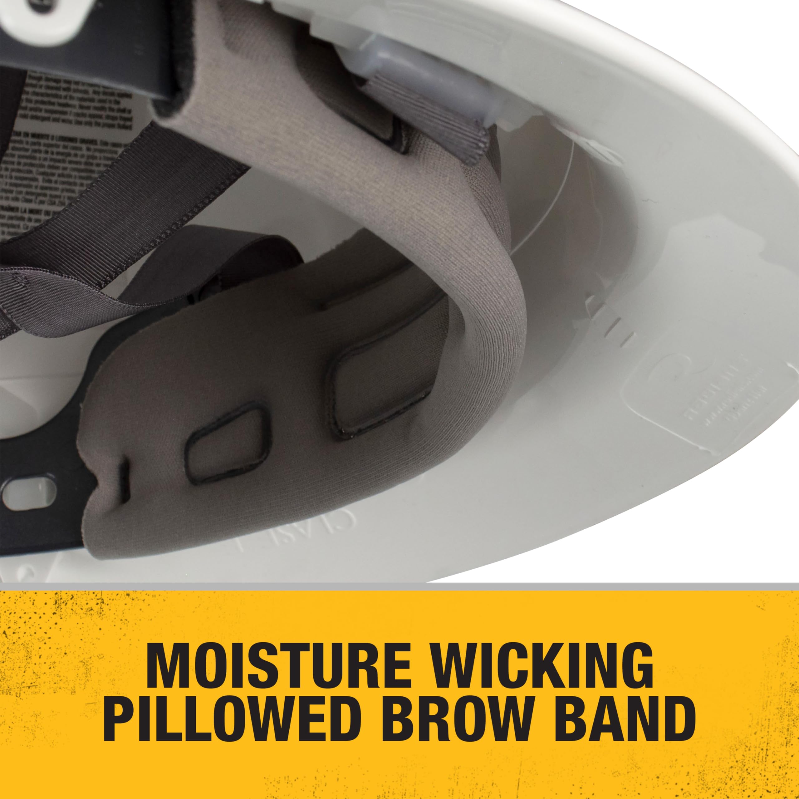 DEWALT Casco rígido de ala Completa con suspensión de trinquete de 6 Puntos, Color Blanco