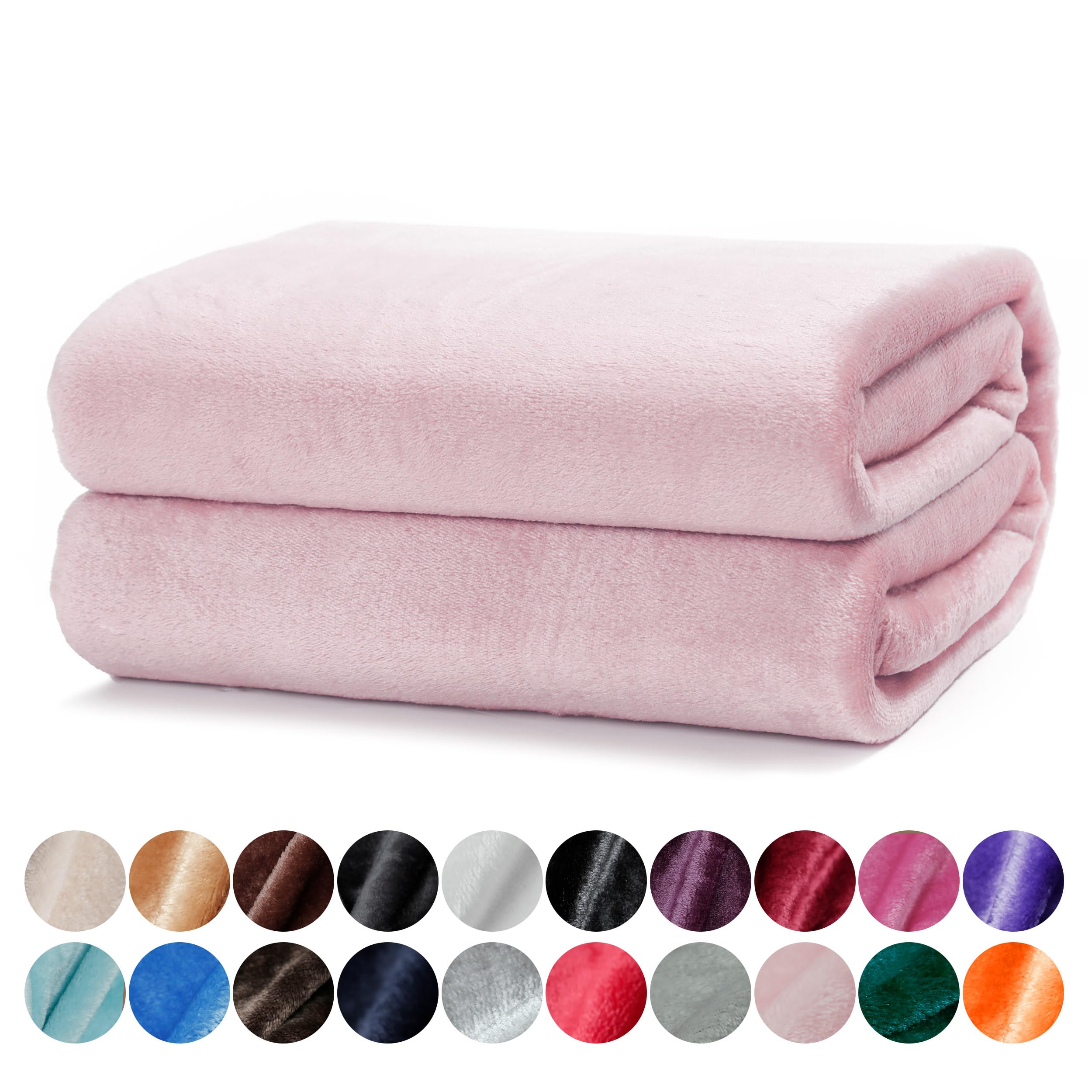 DALINA Textil - Manta para Sofá 160x220cm - Manta Cama 90, Sobrecama - Manta Terciopelo Ligera para Sofá, Cama, Viaje, Sala de Estar (Rosa Bebe)