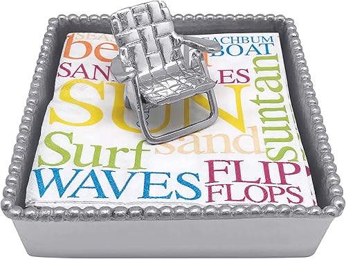 Mariposa Servilletero con cuentas para silla de playa, tamaño único, plateado