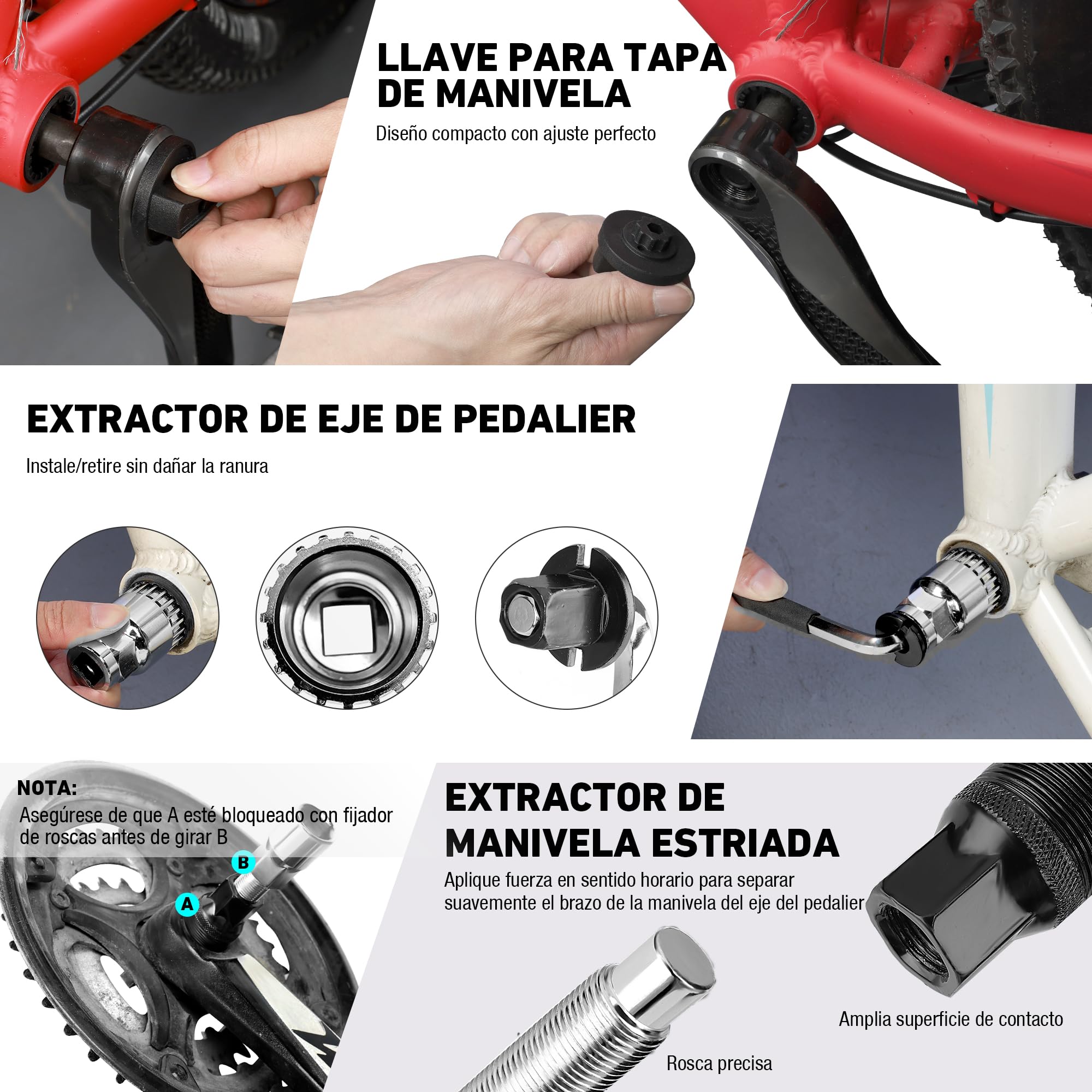 DURATECH 31 Piezas Juego de Reparación de Bicicleta, Maletín de Herramientas para Bicicleta, Herramientas de Neumáticos y Cadenas, Extracción de Pedales del Eje Central, para Reparar Bicicleta