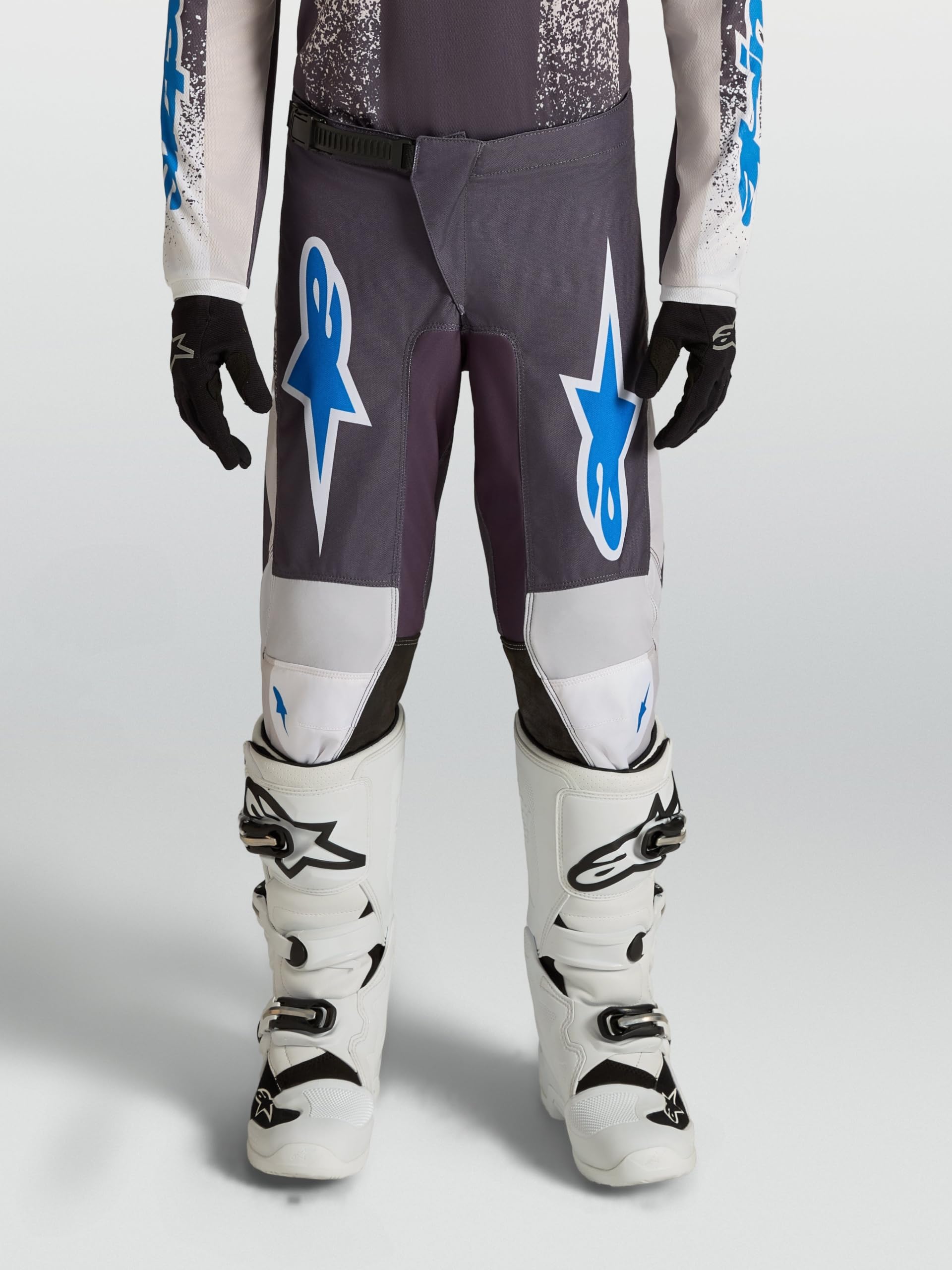 Alpinestars Fluid Drag Młodzieżowe spodnie motocrossowe, /szary/niebieski, 22