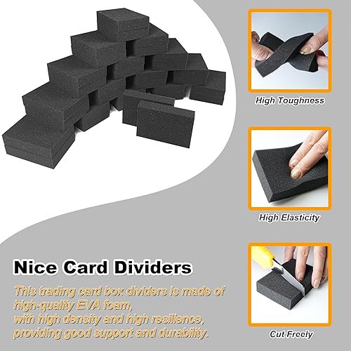 Miniatura 3 de Separadores de tarjetas de espuma para cajas de almacenamiento, 40 divisores de cajas de intercambio, multifunción, espaciador negro, almohadillas