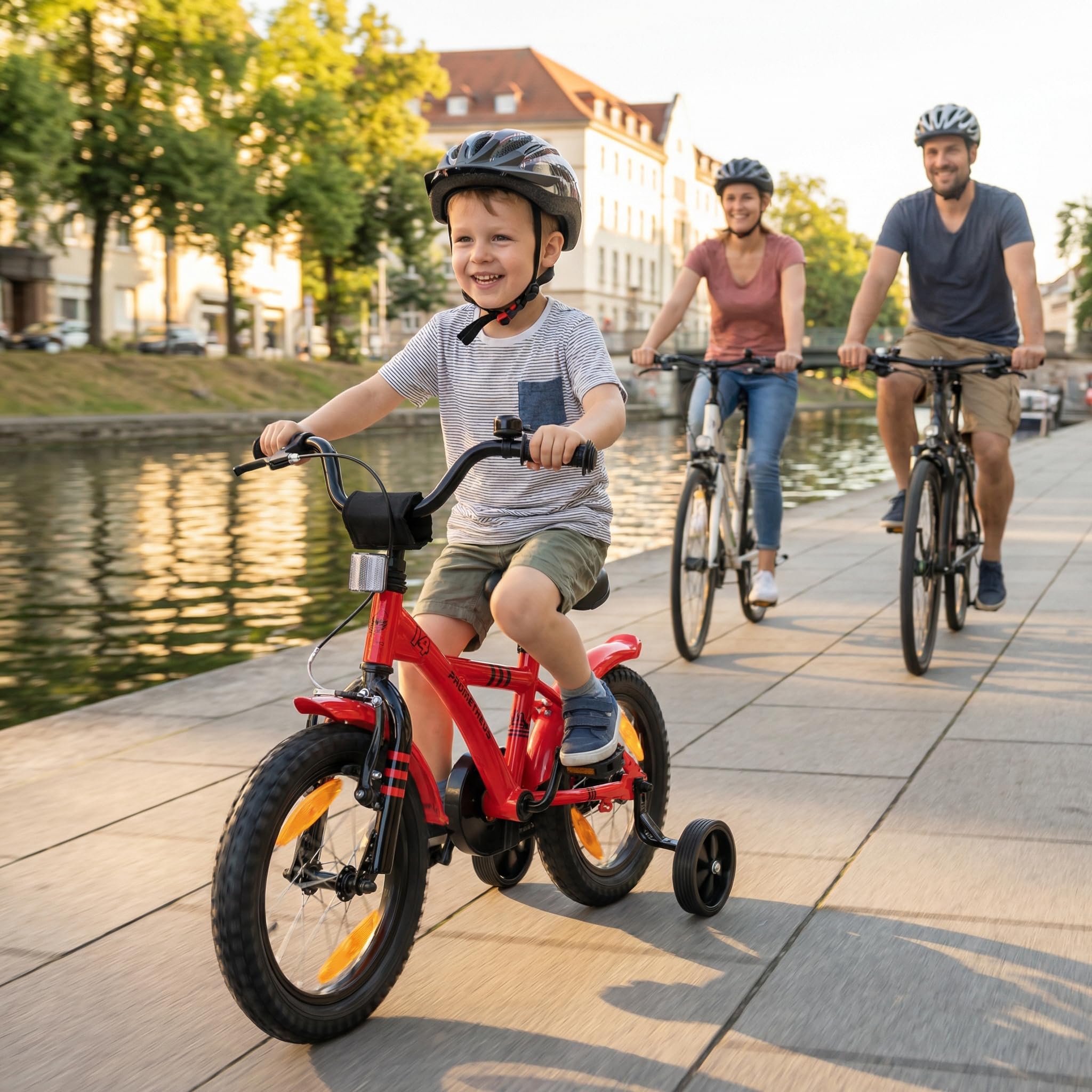 PROMETHEUS BICYCLES Velo Enfant 4 Ans Garcon vélo Fille 14 Pouces a Roulette pour 3 a 5 Ans - BMX en Rouge
