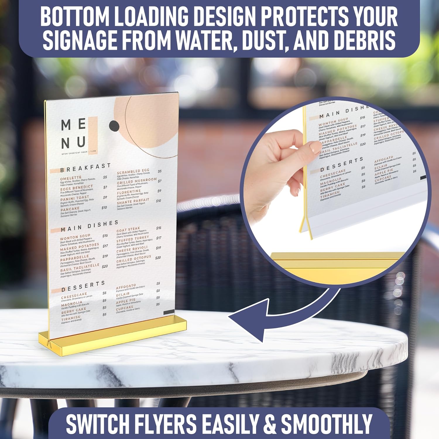 8.5x11 Luxurious Acrylic Gold Frames, 6 pack, Stunning Photo Displays, Enhance Your Event Ambience with Exquisite Gold Table Number Holders, Showcase Memories in Style with Elegant Golden Sign Holder