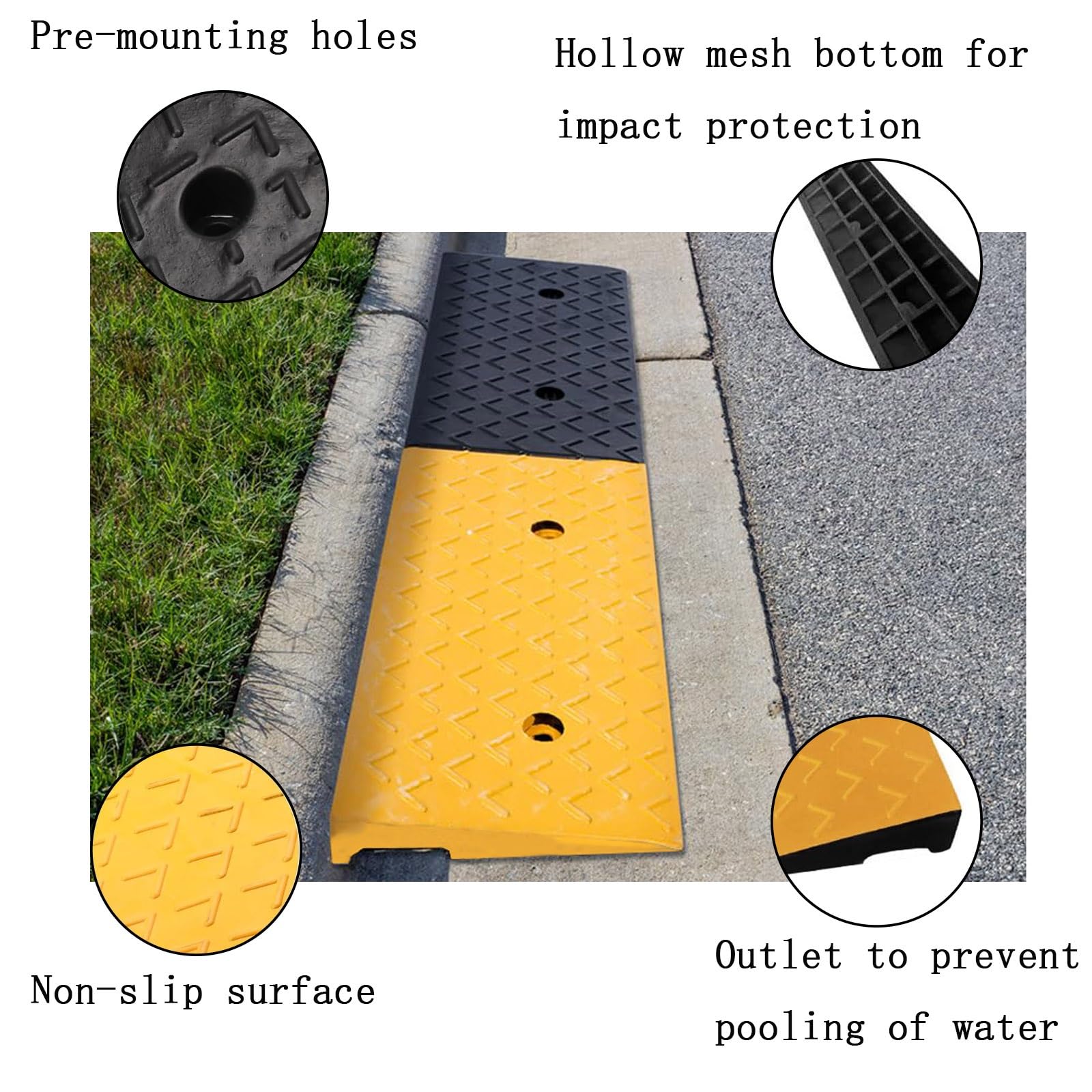 Amazon.co.jp: 段差プレート ストレート 100cm X 38cm X 15cm ゴム製