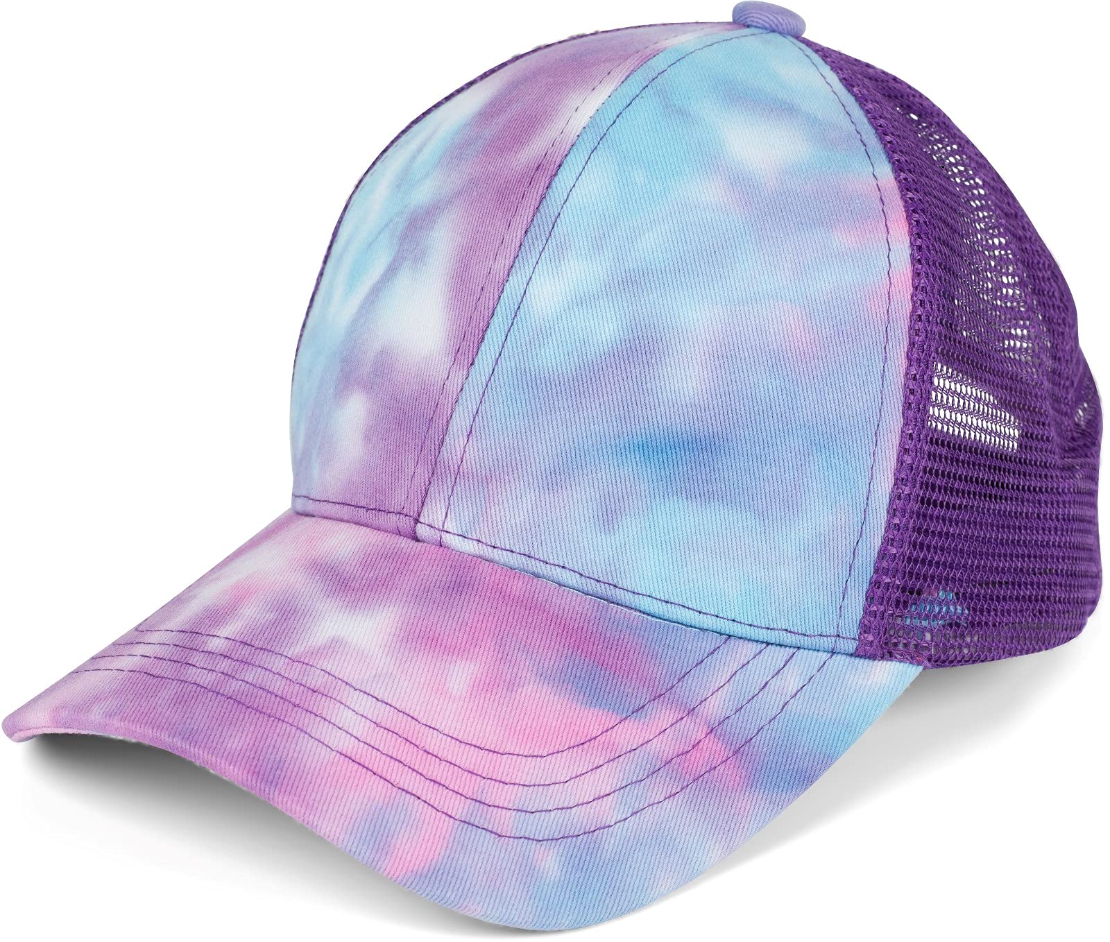styleBREAKER Damen Ponytail Baseball Cap im Batik Look mit Mesh Einsatz | Verstellbare Basecap mit Klettverschluss | Einheitsgröße für Erwachsene und Teenager