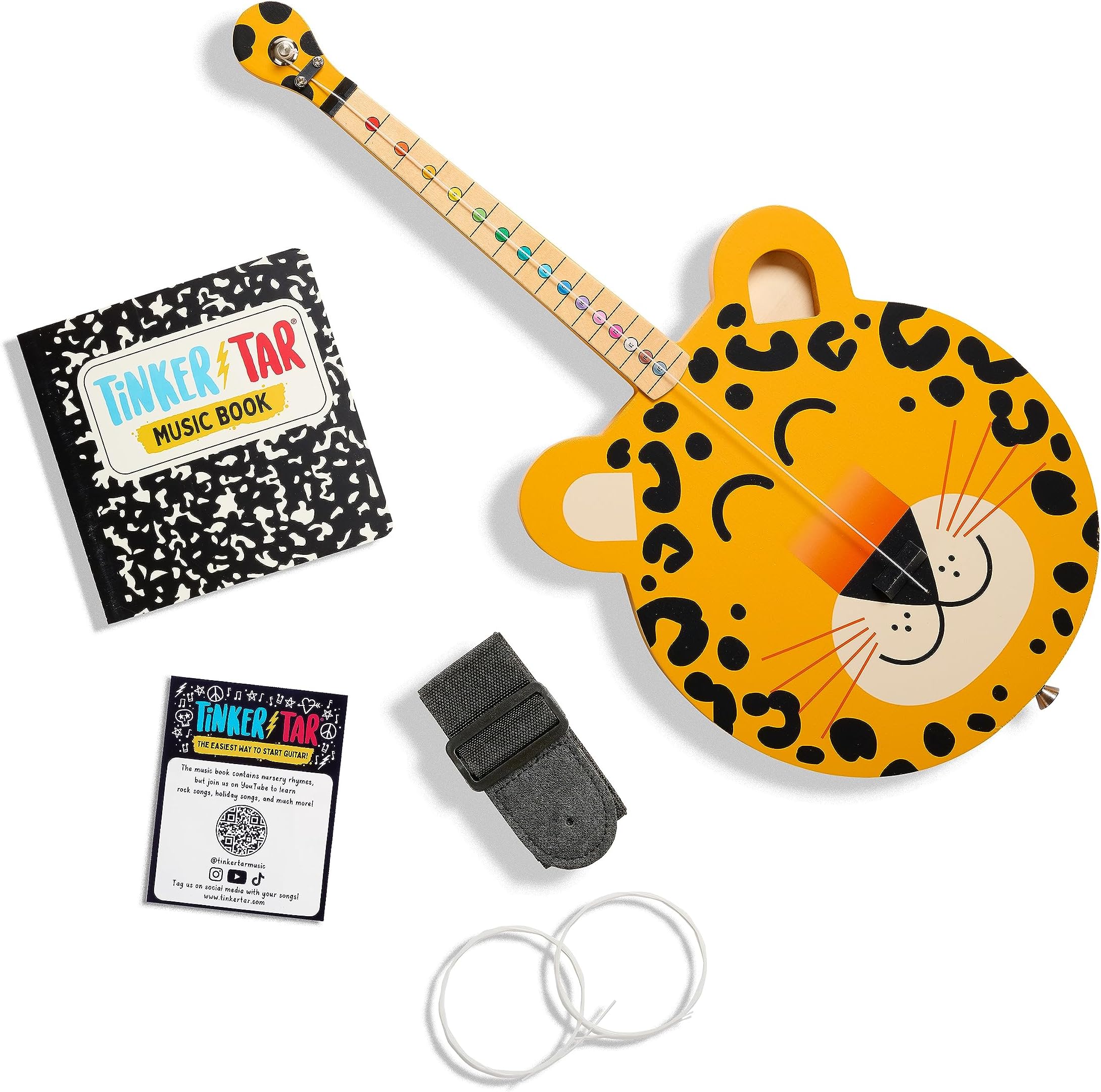 Leopard Guitar - The Easiest Way to Start and Learn Guitar - 1 Stringed Toy Instrument for Kids Perfect Intro to Music for Young Kids Ages 3 and up - from Buffalo Games