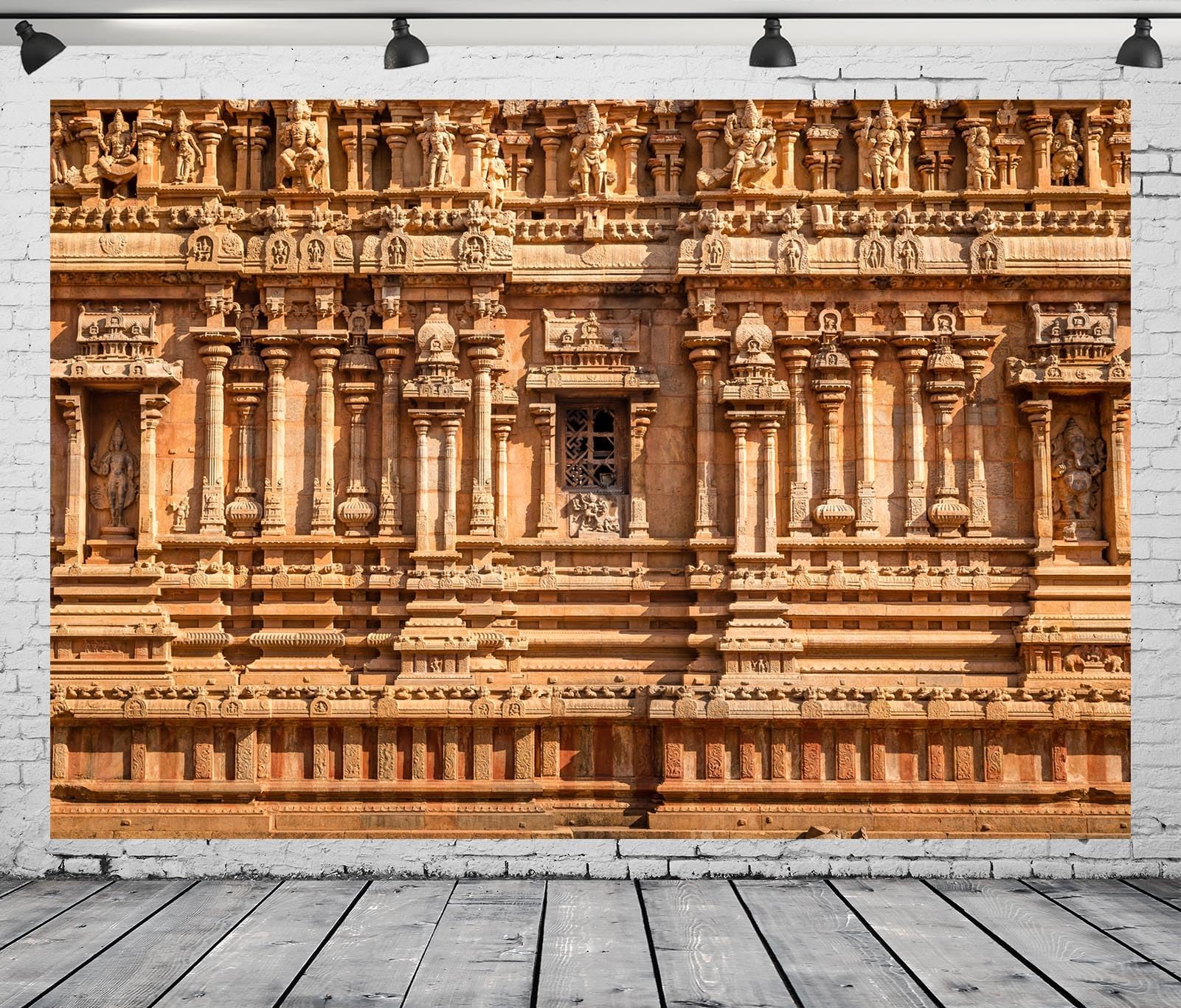 CORFOTO Indian Brihadeshwara Temple Backdrop Fabric 10x8ft Religion Building India Hindu Temple Tamil Nadu Photography Background for Indian Themed