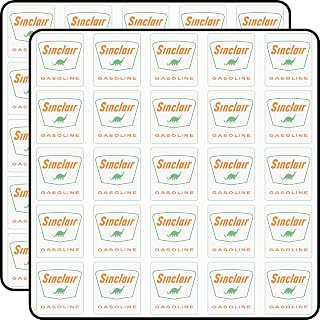 Sinclair Gasoline Vintage Gas Station Sign with Green Dinosaur Logo Retro Automotive Collectible 1 Inch Vinyl Stickers 50pcs Water Bottle Laptop Phone
