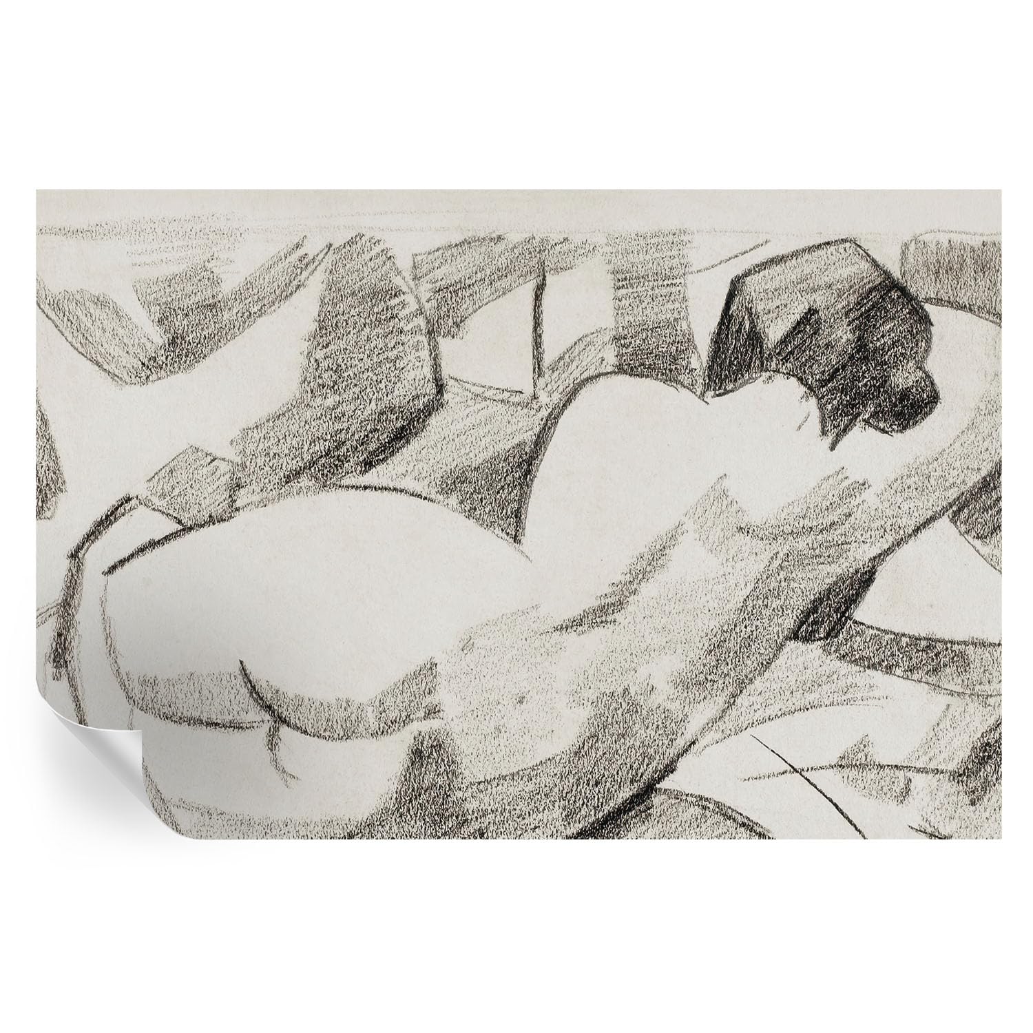 Murales autoadhesivos para salones modernos con estampado decorativo Una figura mentirosa 104x70