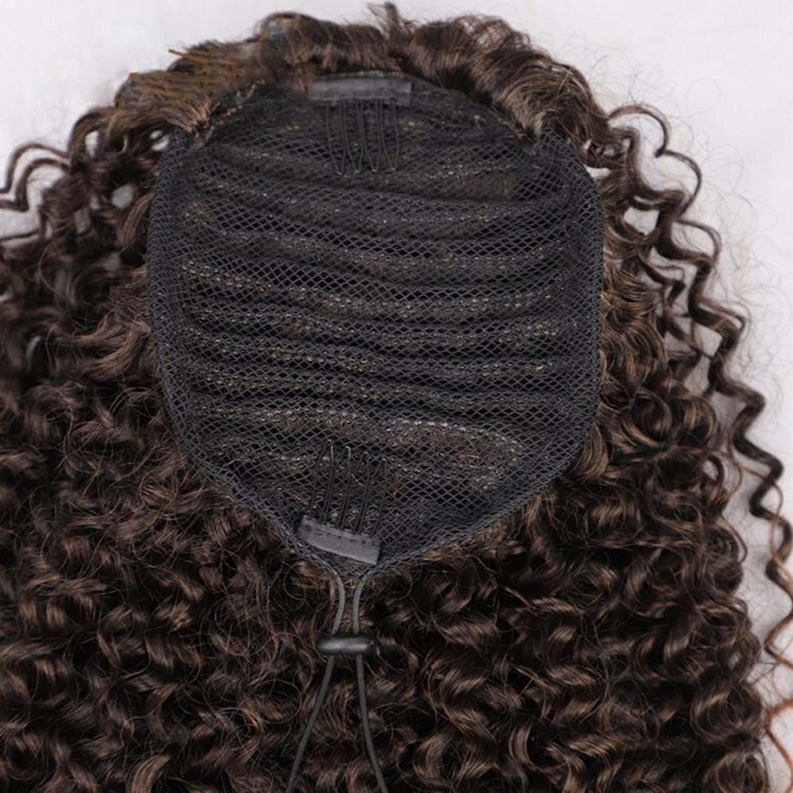 Aiokrtse Curly Ponytail Extension Synthetic Hair Curly Drawstring Ponytail Hair Pieces for Women 14 inches 1B/27 Colour - Image 4