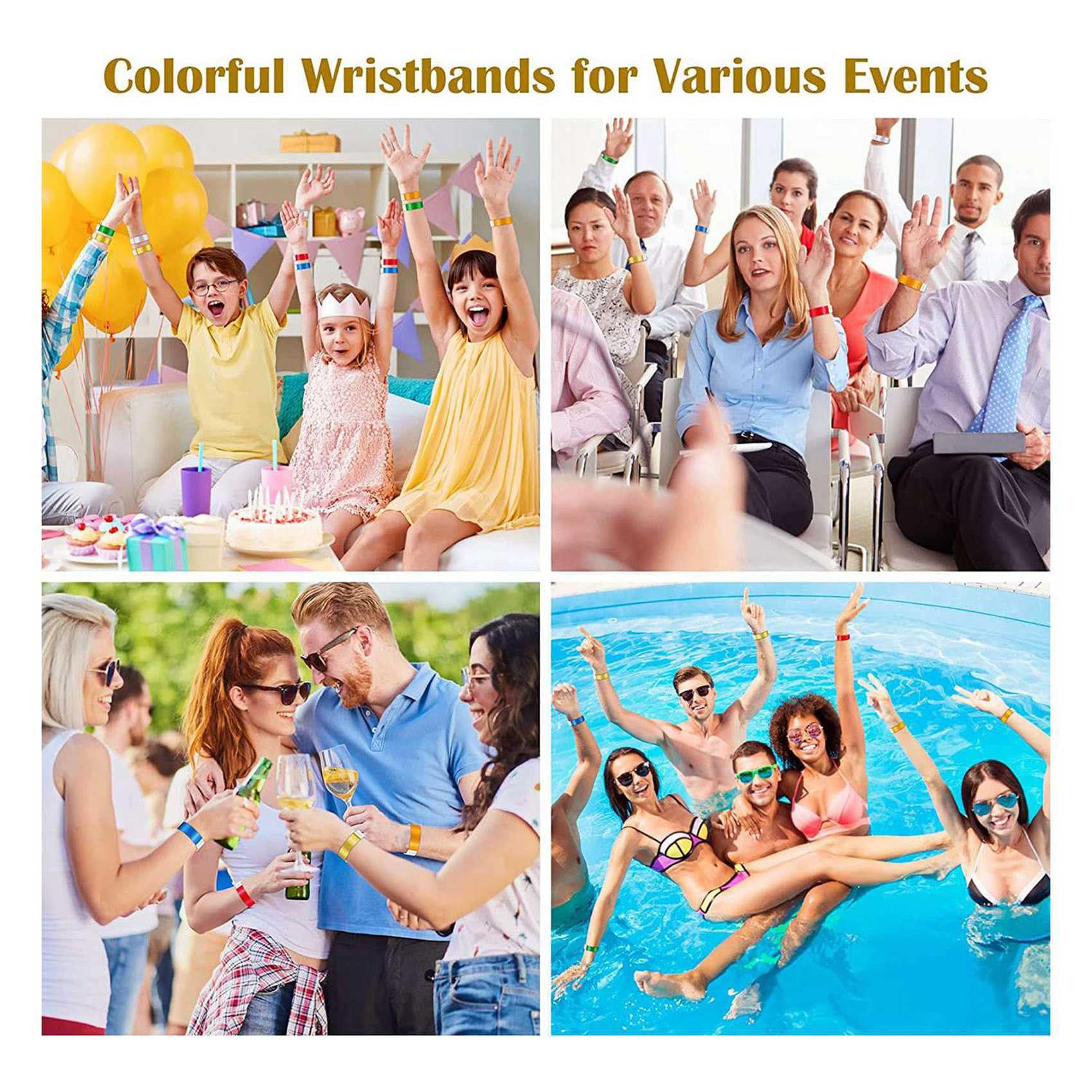 ISTOVO 3000 Bracelets de Couleur pour événements, Bracelets D'Identification D'Activité Légers et Imperméables en Papier Synthétique