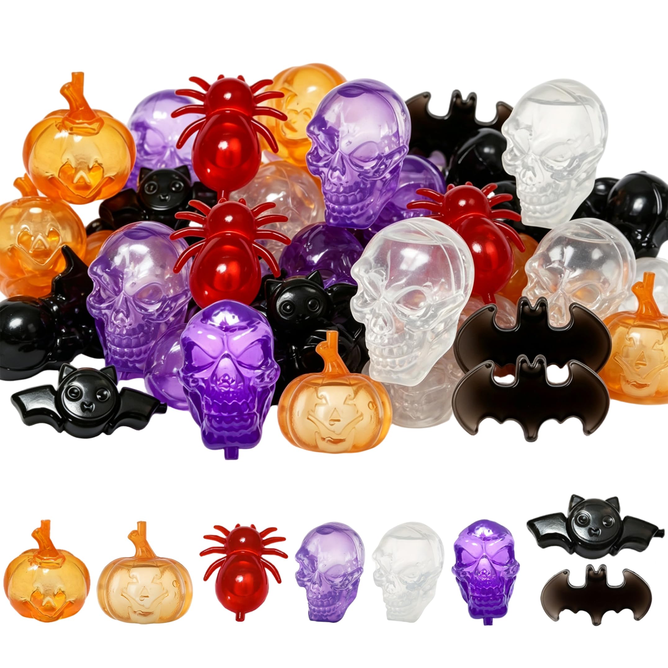 Cubitos de hielo recongelables, 120 piezas de cubitos de hielo de plástico con forma de Halloween