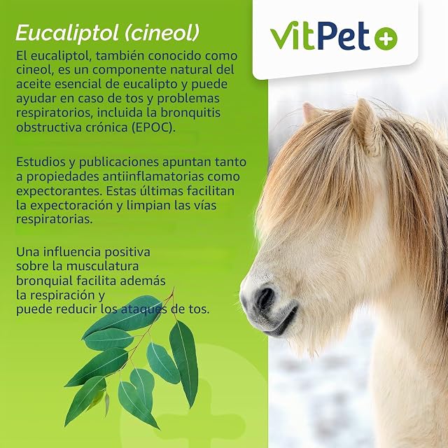 Foto 3 de 8 de VitPet+ PneumoVit - Caballo para la tos - 1,2 kg - Con eucaliptol natural - Apoyo respiratorio e inmunológico