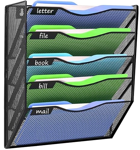 Kuntine.B Wall File Organizer Office Hanging Magazine Holder Wall File