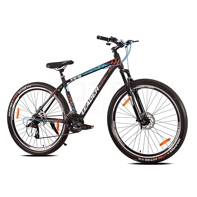 Leader XR-5 29T 21-Speed Alloy MTB Cycle | Free Pan India Installation| Dual Disc Brake and Front Suspension Ideal for 12+ Years Unisex | 18 Inch Frame | Black