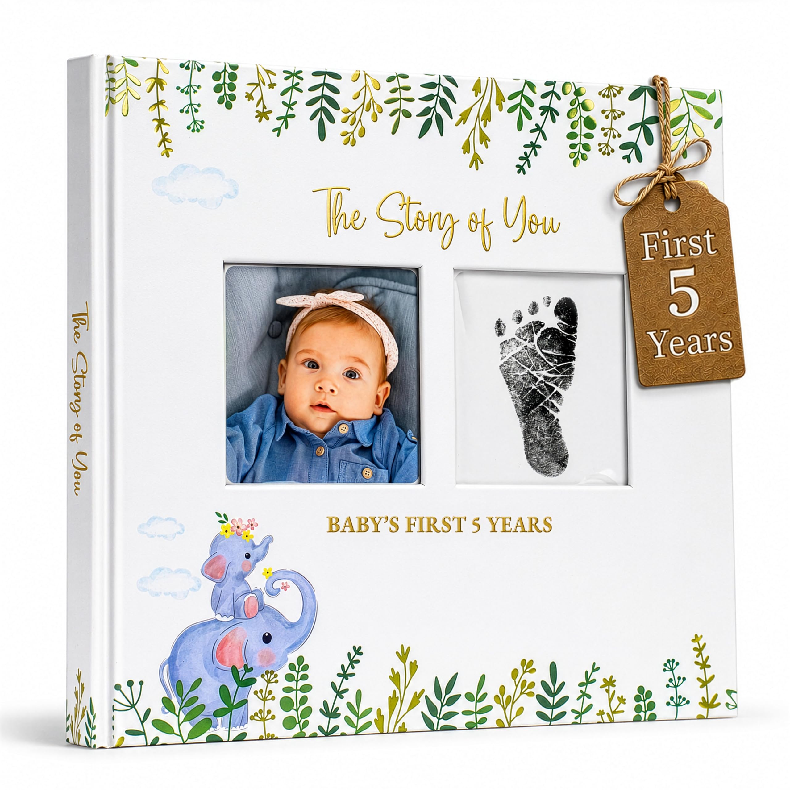 Erinnerungsbuch für Jungen oder Mädchen – Erstes 5 Jahre Baby Journal, neutrales Sammelalbum Fotoalbum für frischgebackene Eltern, Meilenstein-Buch, um jedes Ereignis von der Geburt bis zum