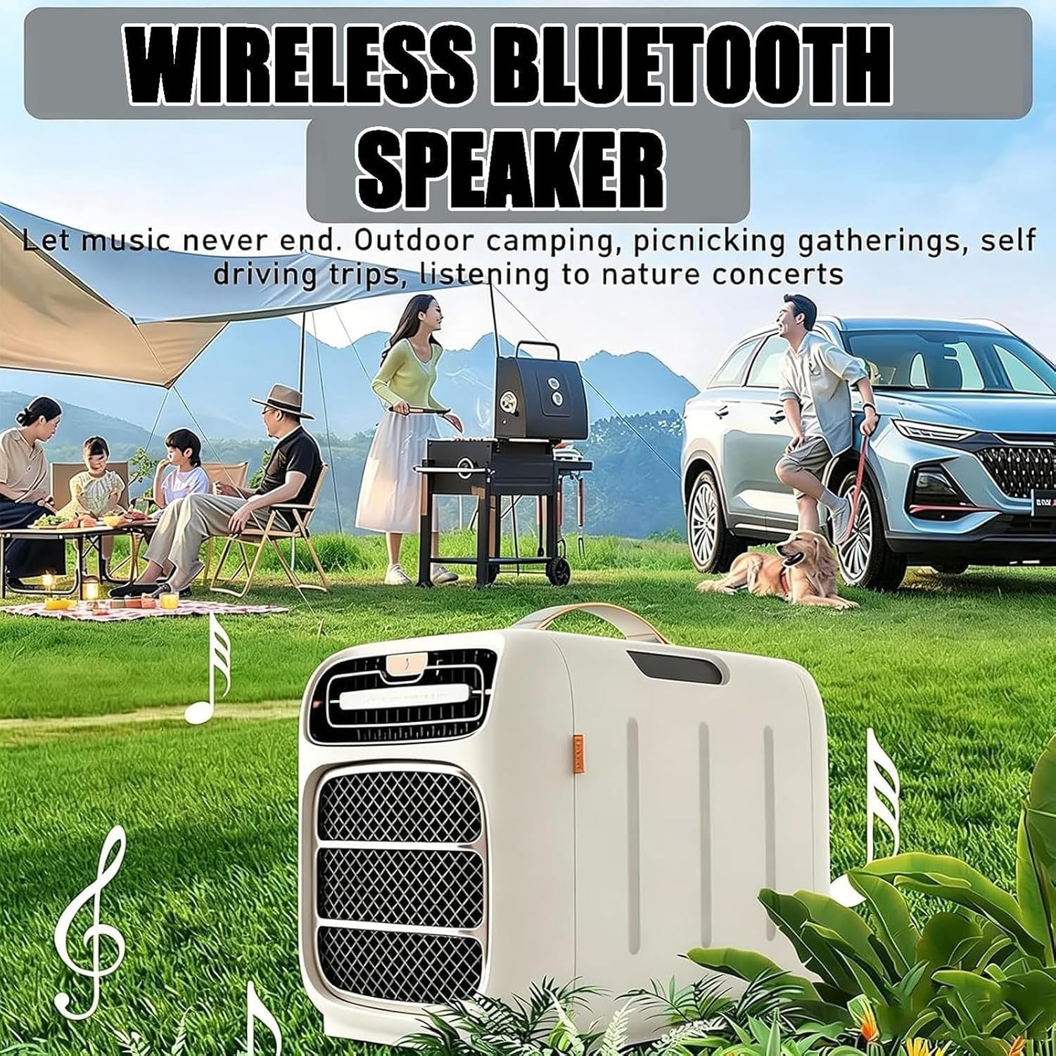 Condizionatore d'Aria Portatile da Esterno per Tenda e Camper, Raffreddamento e Riscaldamento, deumidificazione, 3 velocità Ventola, Timer, 420W a Basso consumo, Cold+Heat