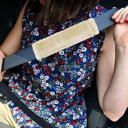 Miniatura 7 de MOONET Paquete de 2 fundas para cinturón de seguridad de automóvil para una conducción más cómoda, funda universal para cinturón de seguridad para