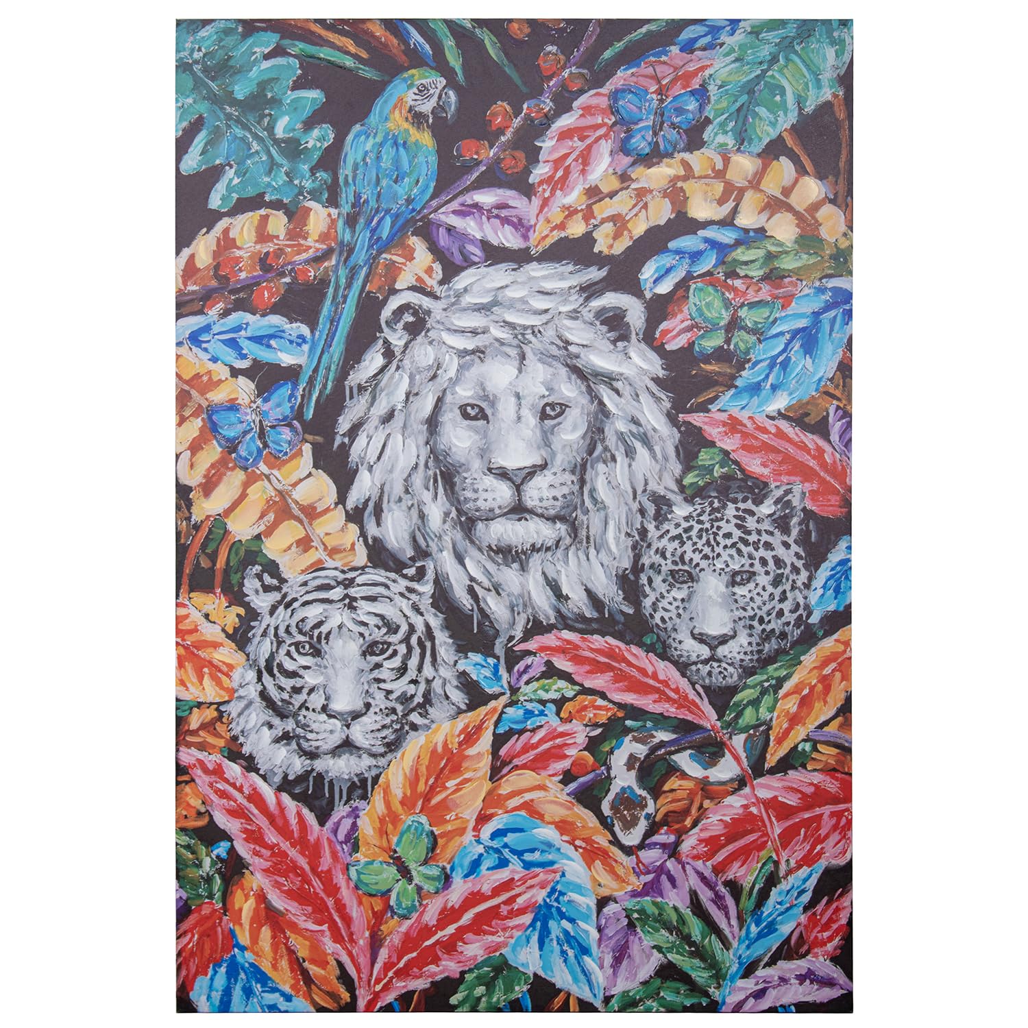 Lienzo león 80x120 cm tableau de maître peint à la main