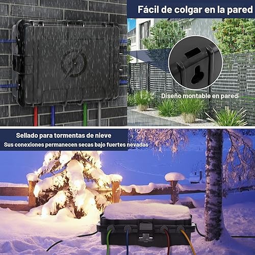 Miniatura 4 de Caja eléctrica grande para exteriores, impermeable, cubierta de cable de extensión IP54, resistente a la intemperie, protege la regleta de
