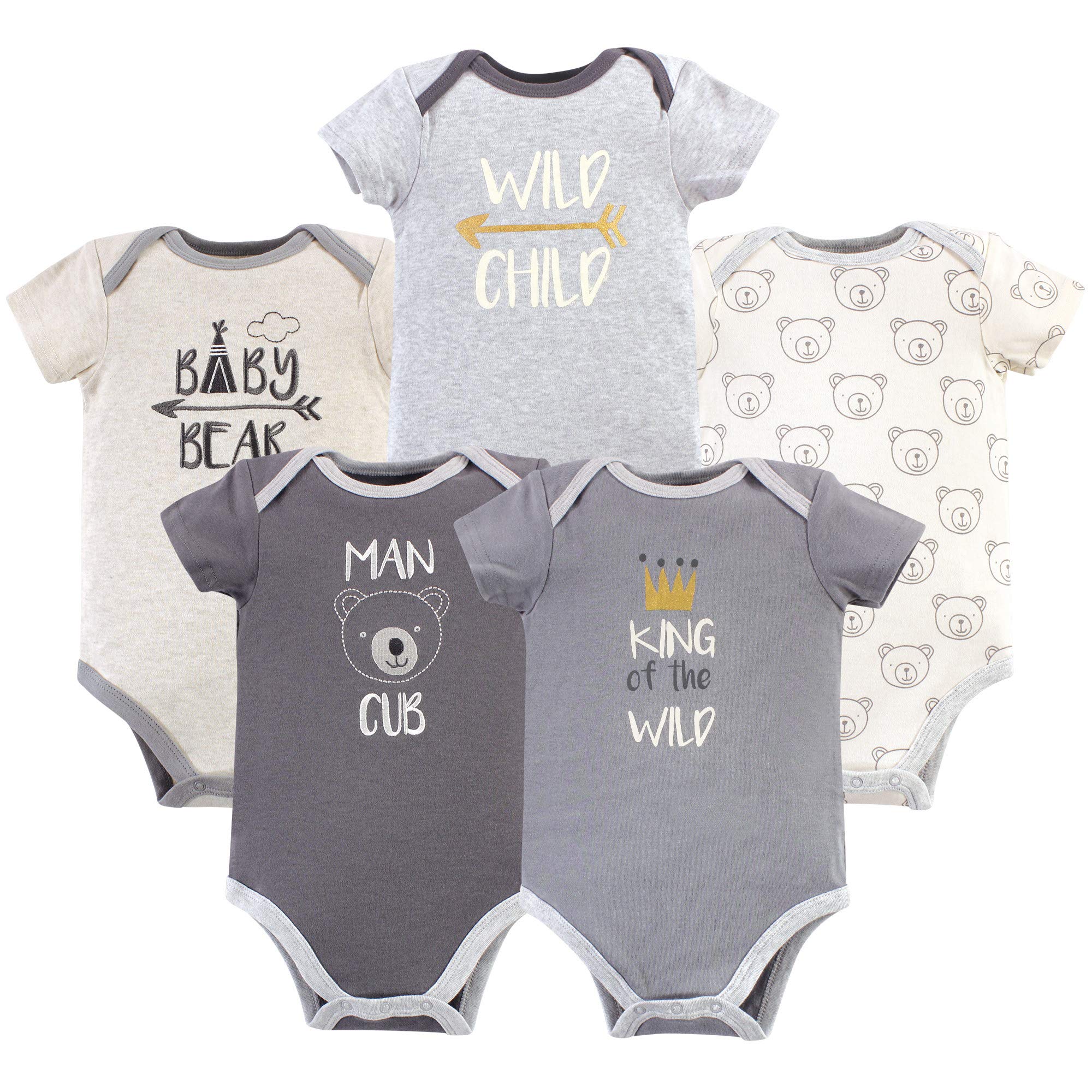 Luvable Friends Cotton Bodysuits Set de Camiseta Unisex bebé