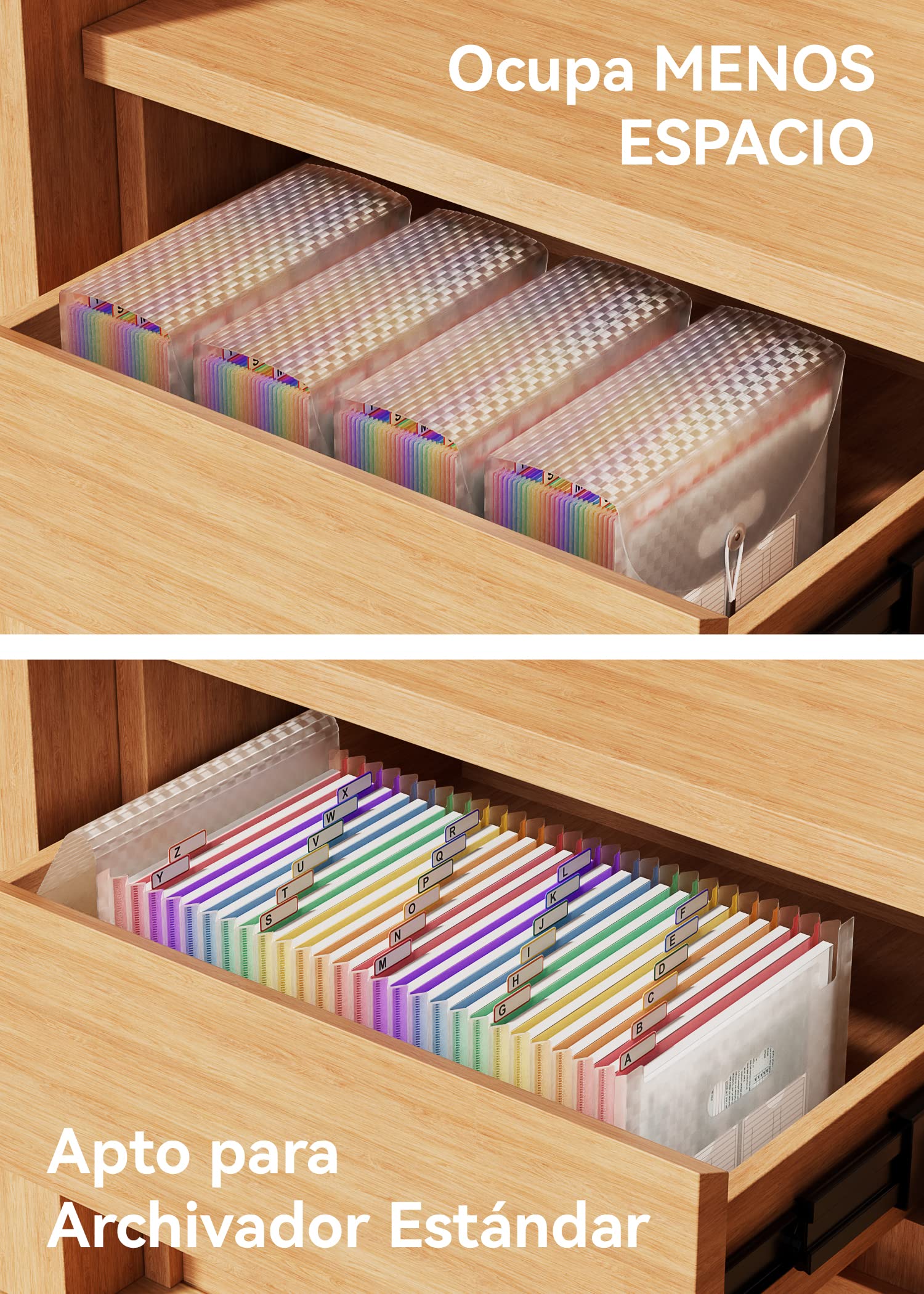ABC life Carpeta Clasificadora de Acordeon 26 Bolsillos,A4 Carpetas Plastico Archivador con Patrón de Cuadrícula,Organizador Papeles Documentos Arcoíris,Extensible Maletin Archivadora(Rosado)