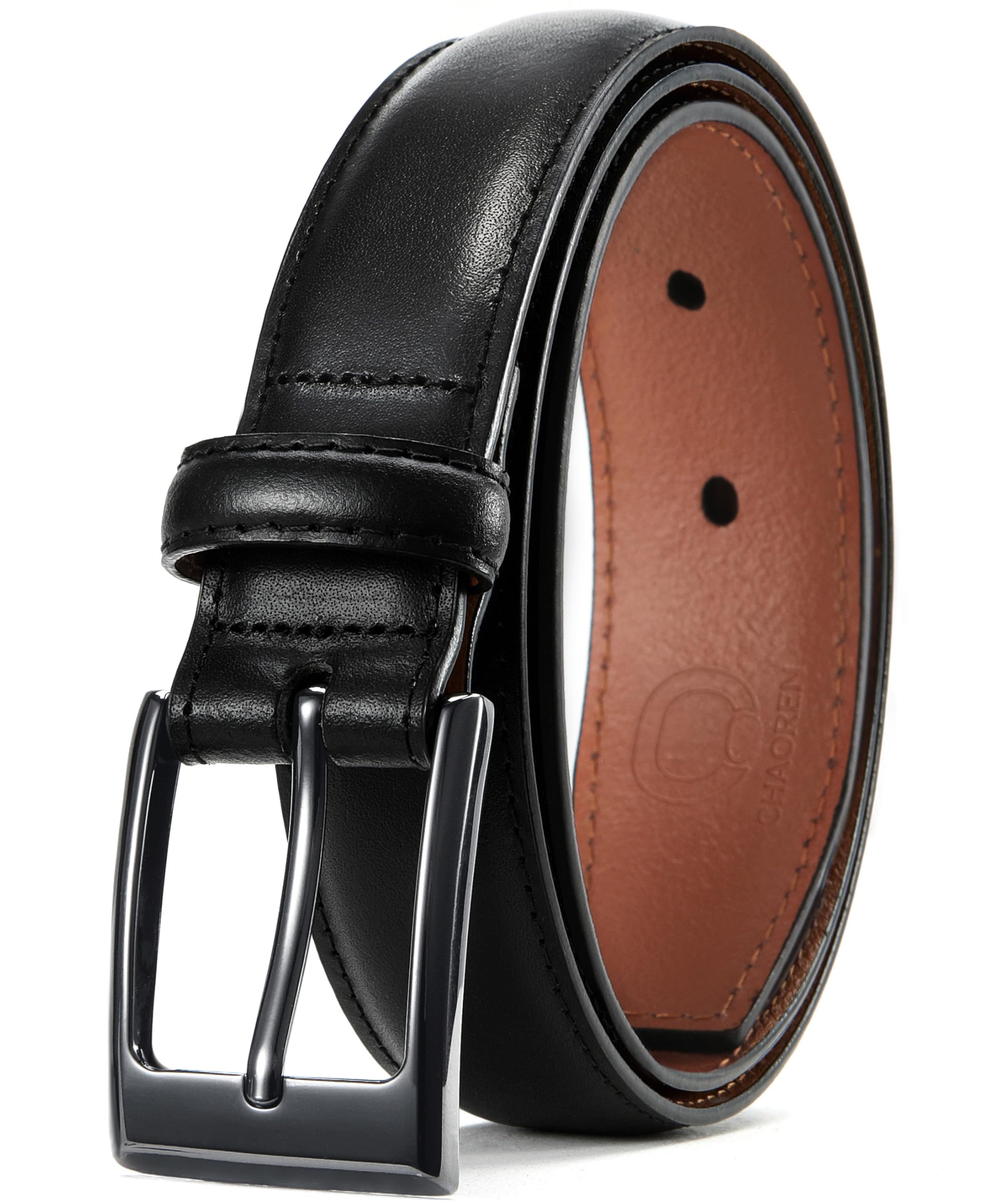 CHAOREN 30mm Ledergürtel Herren, Herren Gürtel Leder für Business Anzug | Formelle Anlässe Anzuggürtel, Solide Schnalle, Hochwertiger Leder, Geschenkbox, Klassischer Jeansgürtel, Freizeit Alltag
