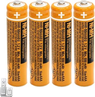 CIEEDE HHR-55AAABU NI-MH AAA Rechargeable Battery for Panasonic 1.2V 550mah 4Pack NiMH AAA Batteries for Panasonic Cordless Phones, Electronics, Remote Controls