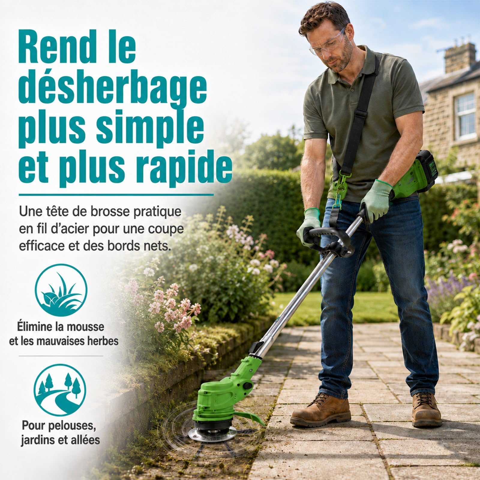 Vultriox pour debroussailleuse Tête de Coupe en Acier 150 mm, Brosse Désherbage pour Débroussailleuse et Coupe-Bordures, Herbe, Mousse et Joints (2, 6 Branches)