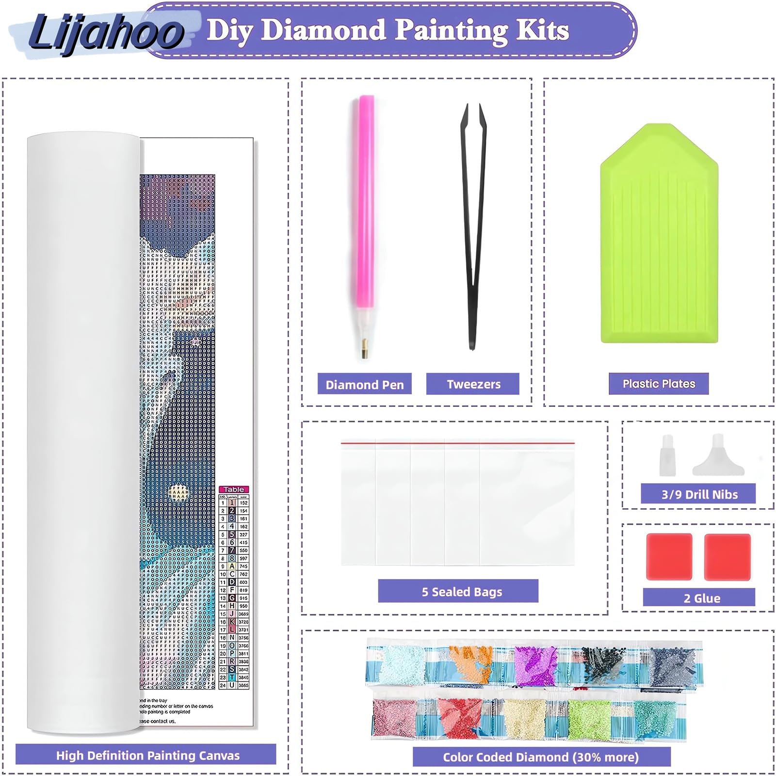 Diamond Painting Papillon Fleur, DIY Peinture Broderie Diamant Painting Kit Complet, Loisirs Créatifs Adultes Diamond Painting Grand Format, Kit Diamond Painting pour Maison Décor Noël(178x100cm)-9H