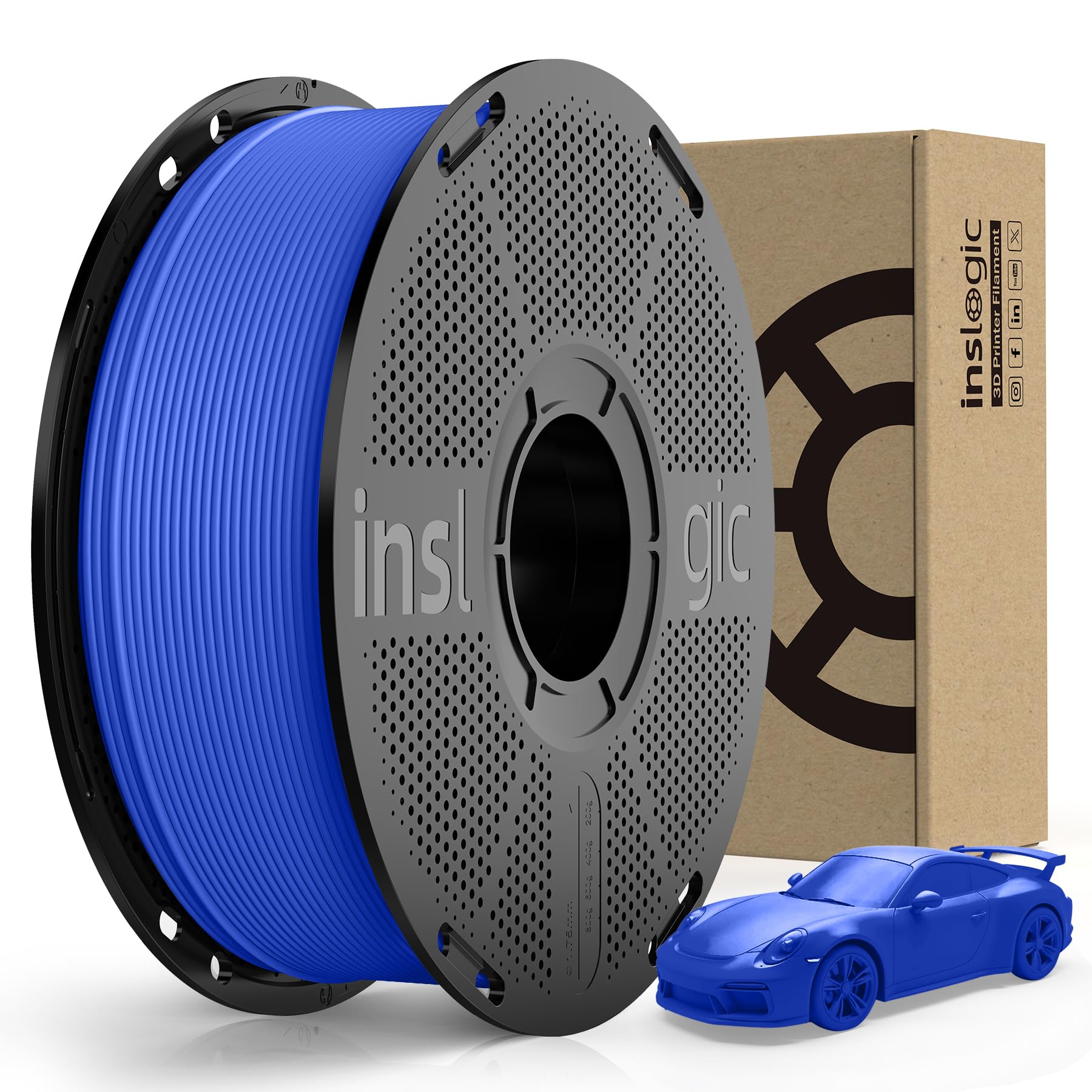 Inslogic Matte PLA Filament 1.75mm 3D Printer Filament, Fine Matte Texture & High Precision, Dimensional Accuracy +/- 0.02mm, 1kg Spool (2.2lbs) Fit