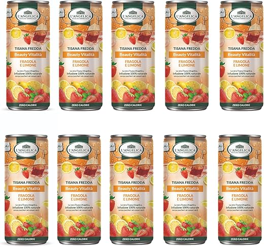 L'Angelica, Tisana a Freddo Sgonfiante Digestiva, a Base di Zenzero e Carvi per l'Eliminazione dei Gas, Limone e Genziana per Regolare la Funzione Digestiva, 12 Lattine