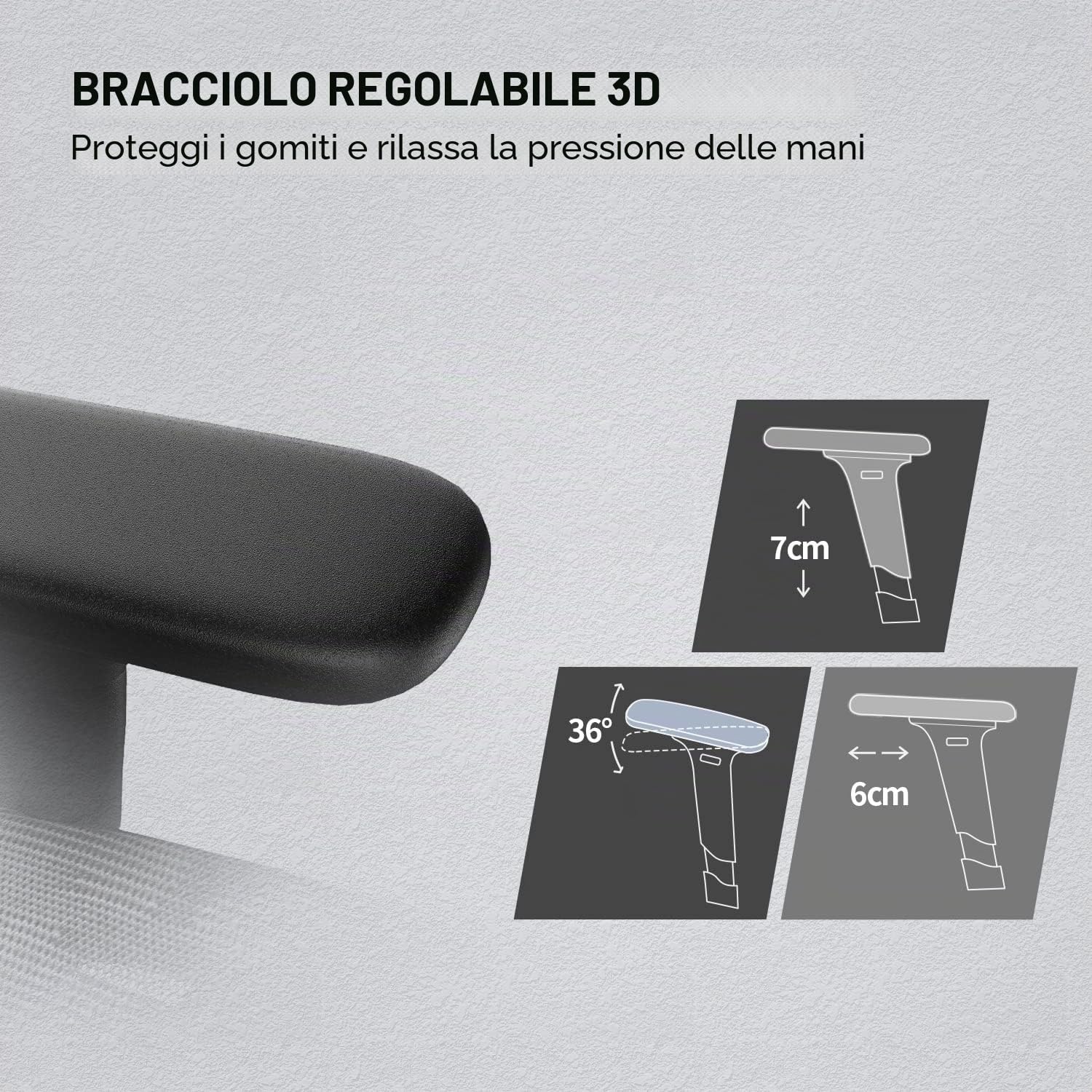 SIHOO M57 Sedia ergonomica da ufficio,design completamente traspirante,per computer,schienale alto,regolabile 3D,con braccioli e supporto lombare(Grigio)