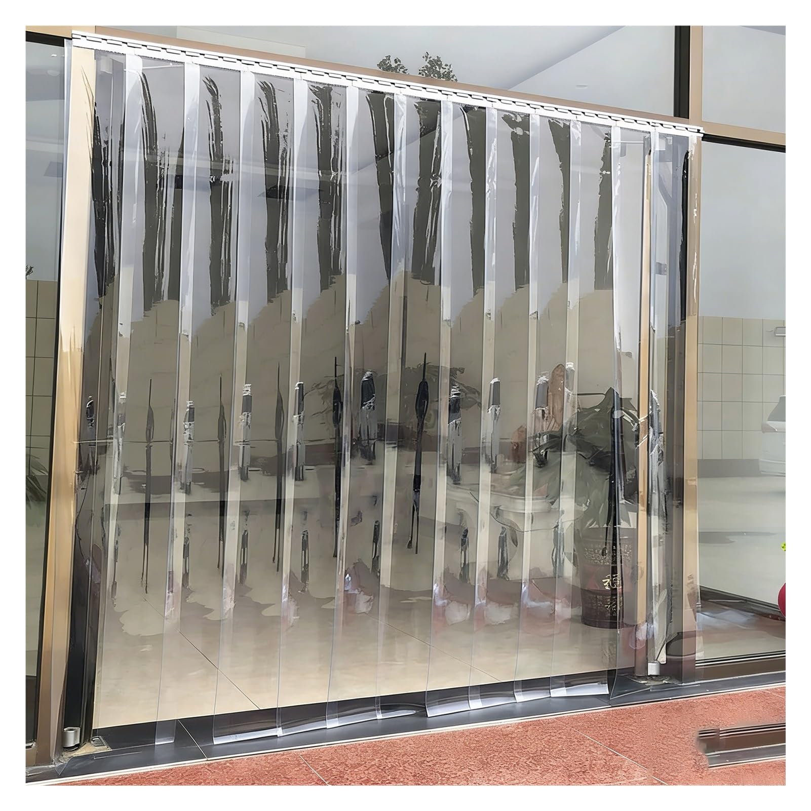 Porta di raffreddamento a coste in vetro trasparente liscio, 90 x 210 cm, ideale per applicazioni commerciali di refrigerazione e conservazione degli alimenti