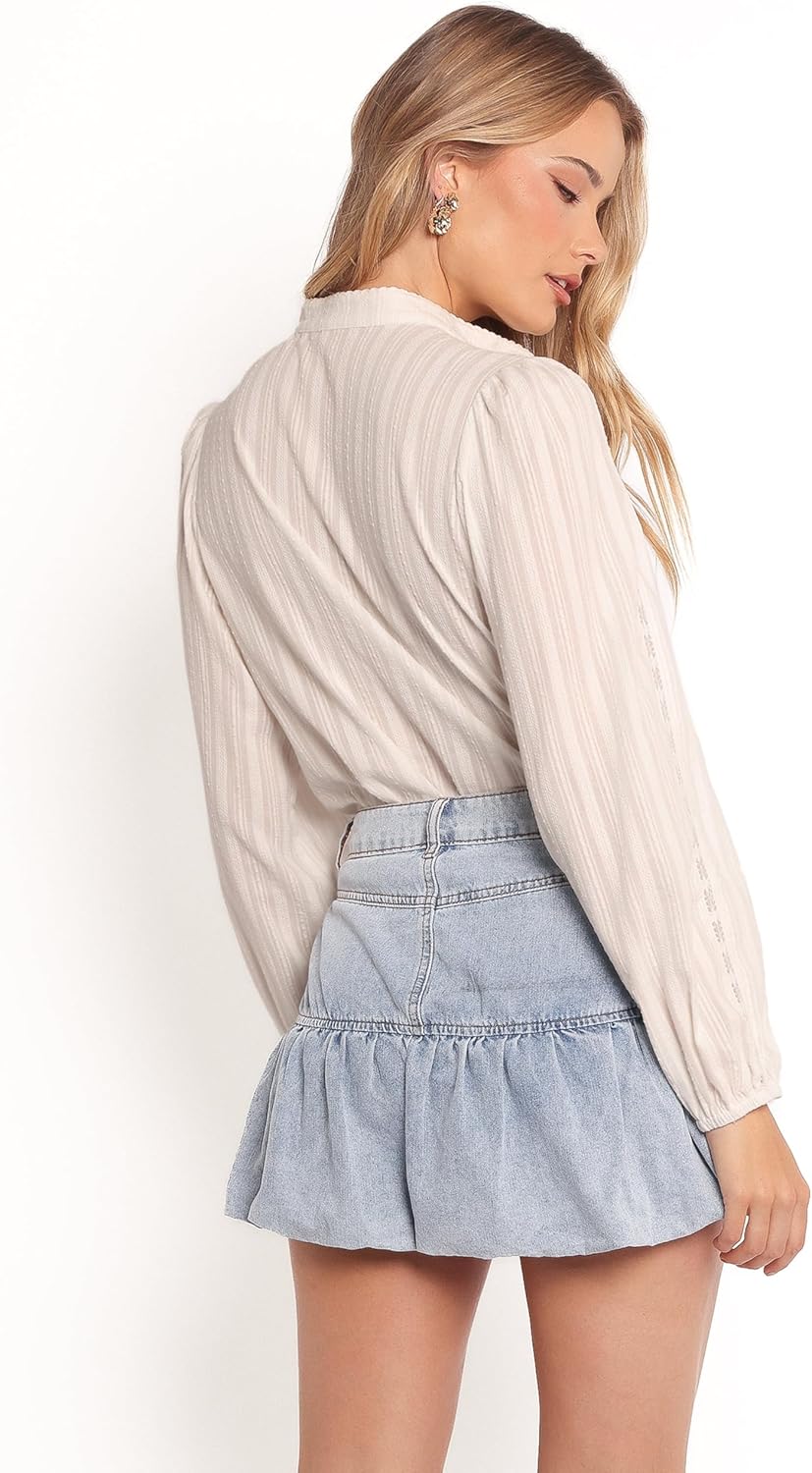 Petal & Pup Women's Fomi-Denim-Bubble-Skirt-Medium-Denim