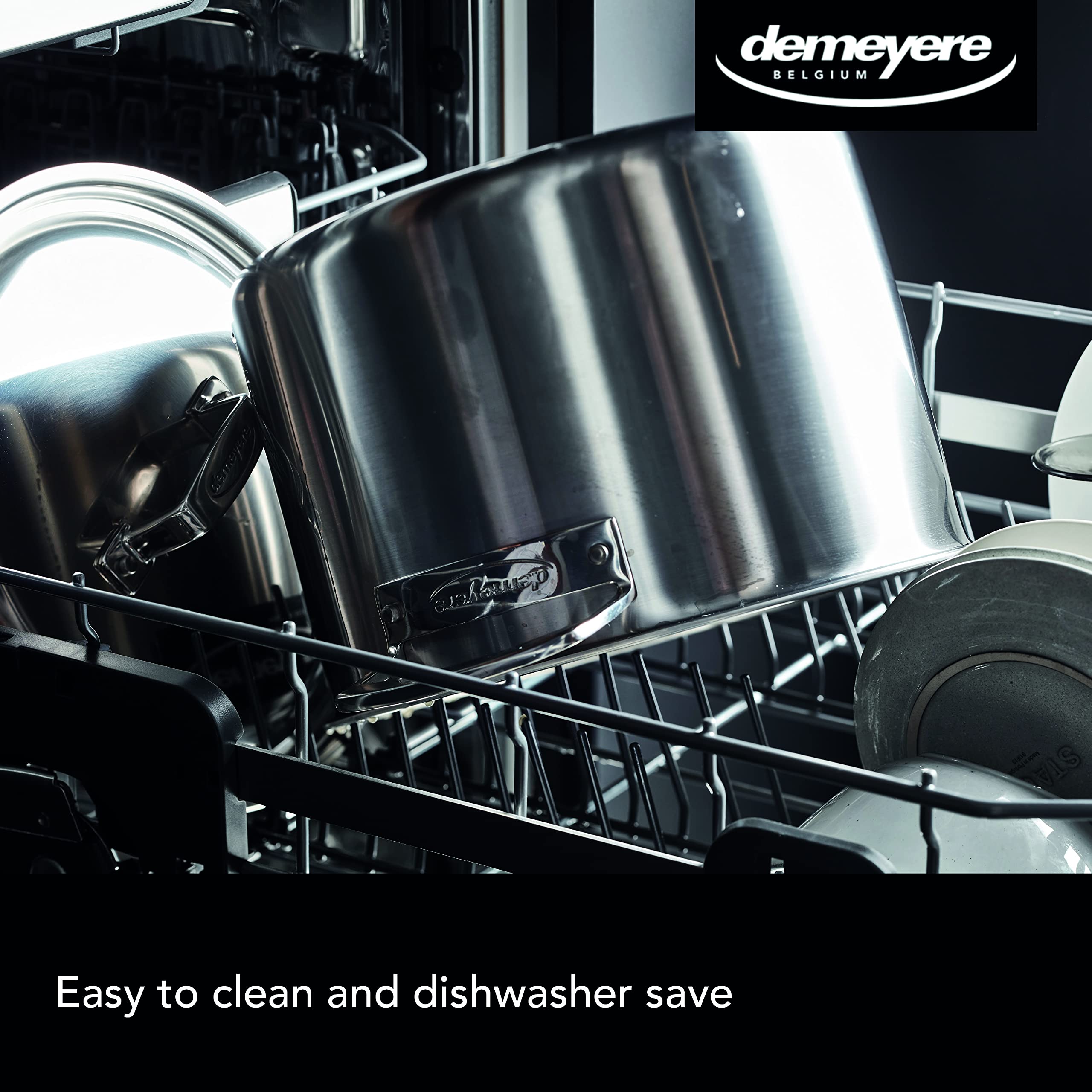 DEMEYERE Pentola con coperchio Essential 5, acciaio inox, compatibile con tutti i piani cottura, le piastre induzione e i forni. Efficienza energetica, garanzia 30 anni - Ø 24 cm