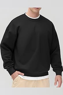 THE GYM PEOPLE Men's Fleece Crewneck Sweatshirt Thick Loose fit Soft Basic Pullover Sweatshirt