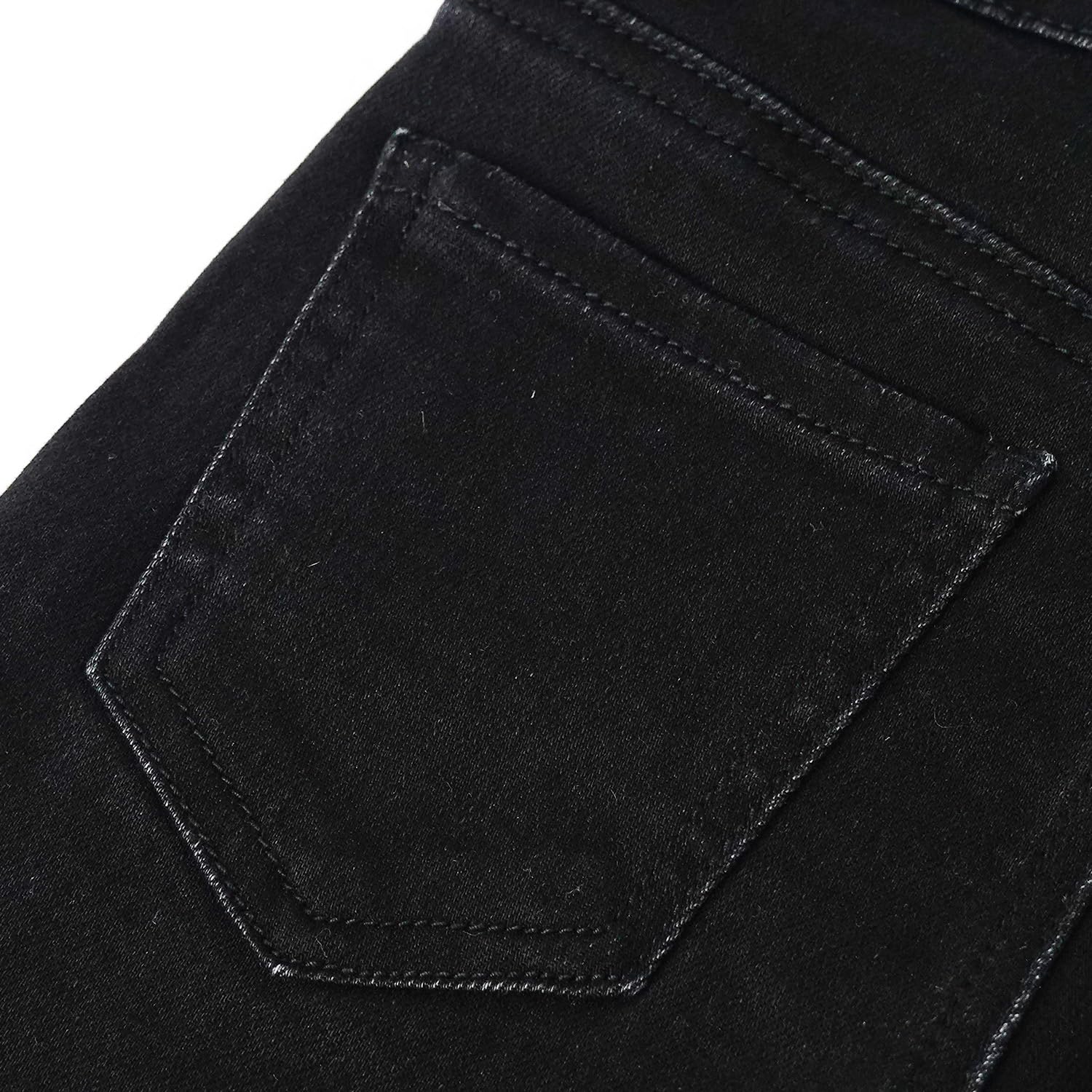 KIDSCOOL SPACE Jeans évasés pour bébé Fille, 18M-5T Pantalon en Denim Extensible à Ourlet Brut, Noir