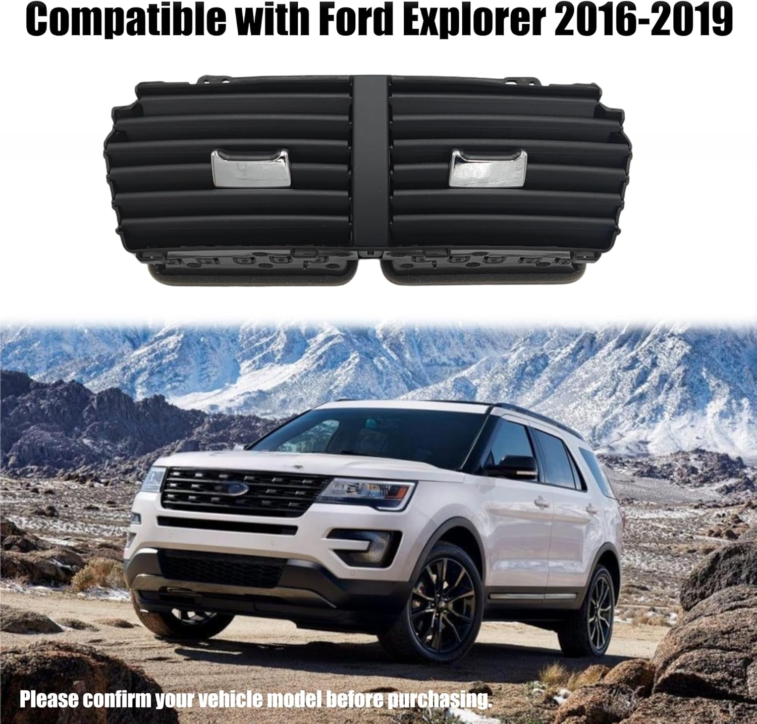 Center Dash Air Vent for Ford Explorer 2016 2017 2018 2019 Replace OEM FB5Z-19893-AD FB5Z19893AD Dashboard A/C Heater Louver