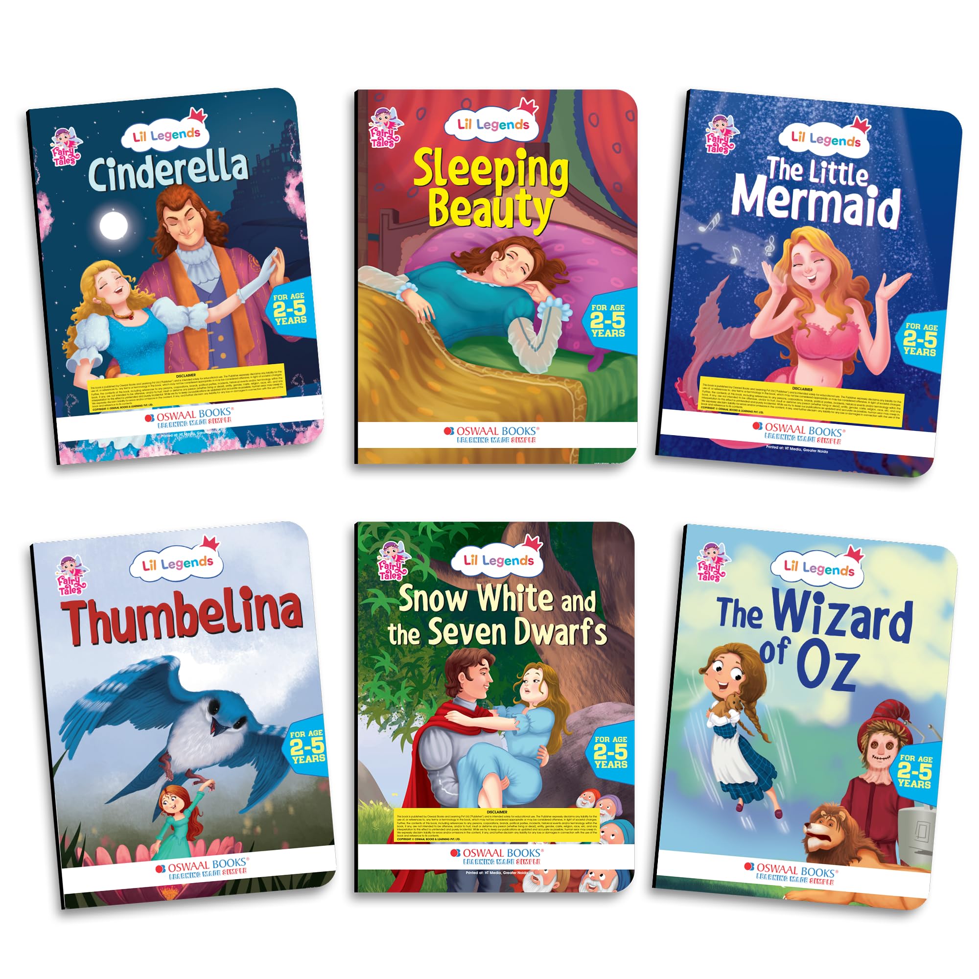 Oswaal Lil Legends Fairy Tales for Kids | Set of 10 Books | The Little Mermaid, Rapunzel, Cinderella, Alice in Wonderland, Thumbelina, Sleeping Beauty and More | Bed Time Story Books | Age 2–5 Years 1