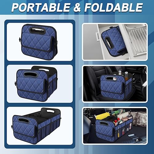 Miniatura 4 de Deosk - Organizador de maletero de auto para SUV, con 6 bolsillos grandes, accesorios unisex, de poliéster impermeable, 50 litros (13.21 galones)
