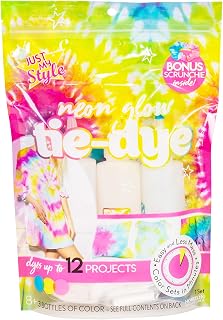 Just My Style Neon Tie-Dye Bag by Horizon Group USA, Create Colorful Custom Tie Dye Creations, DIY Tie Dye Kit, Includes 3 Tie Dye Bottles, Gloves, Rubber Bands, Fun Illustrated Project Guide