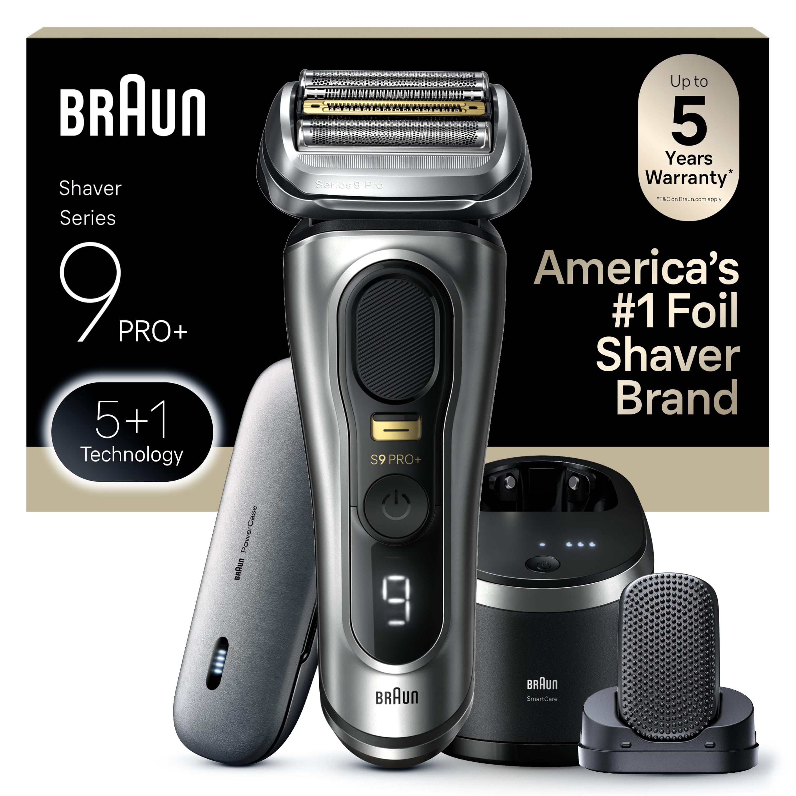 Braun Series 9 PRO+ Electric Shaver, 5 Pro Shaving Elements and ProComfort Head for Ultimate Closeness and Skin Comfort, PowerCase for Mobile Charging, Wet & Dry Shaver-image-18
