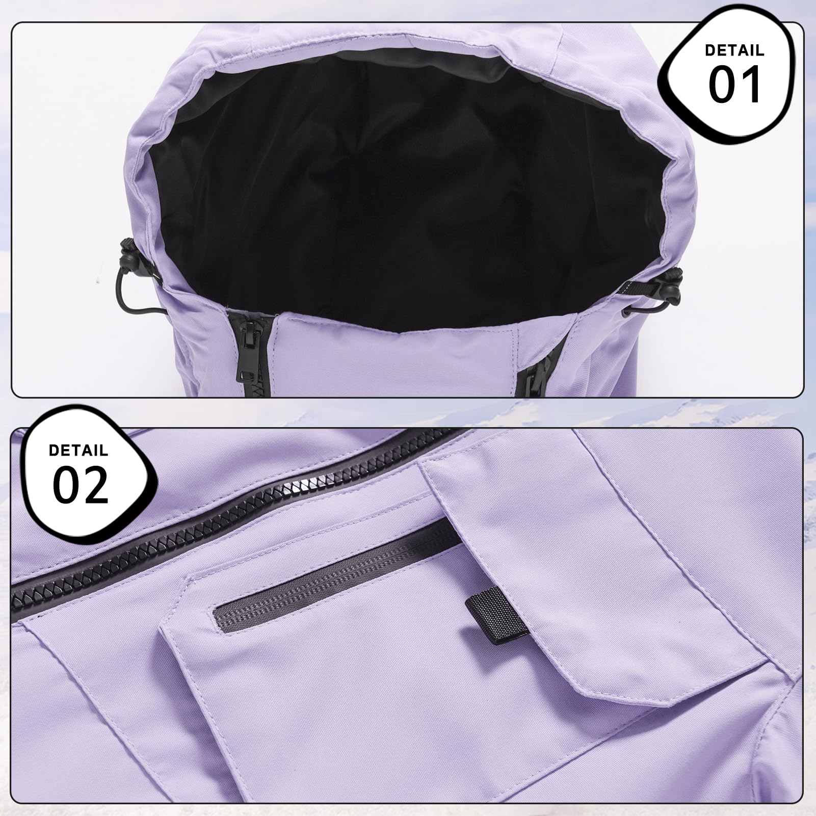 Traje de Esquí Niños Niñas Conjunto de Nieve 2 Piezas Abrigo con Capucha + Pantalón Traje de Nieve a Preuba de Viento Impermeable