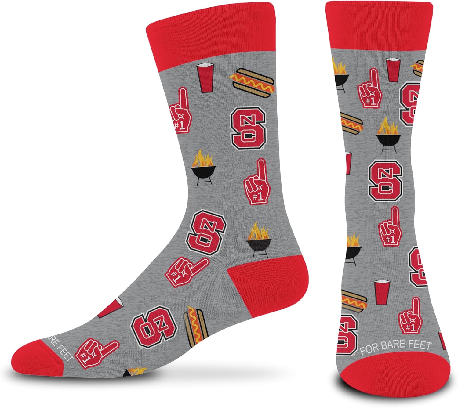 For Bare Feet NCAA Unisex Tailgate Dress Crew Sock Team Colors